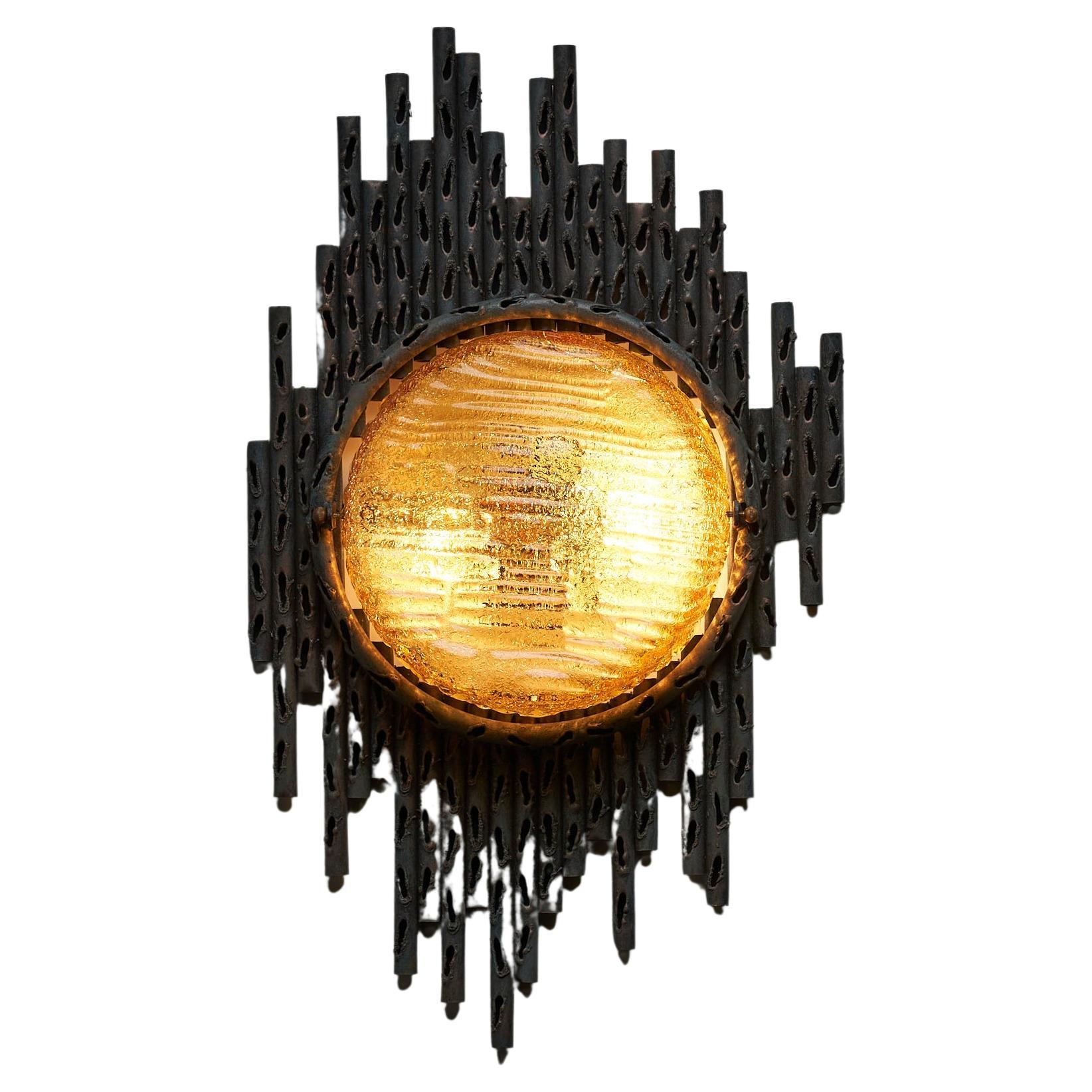 Lampada da parete brutalista di Marcello Fantoni, Italia