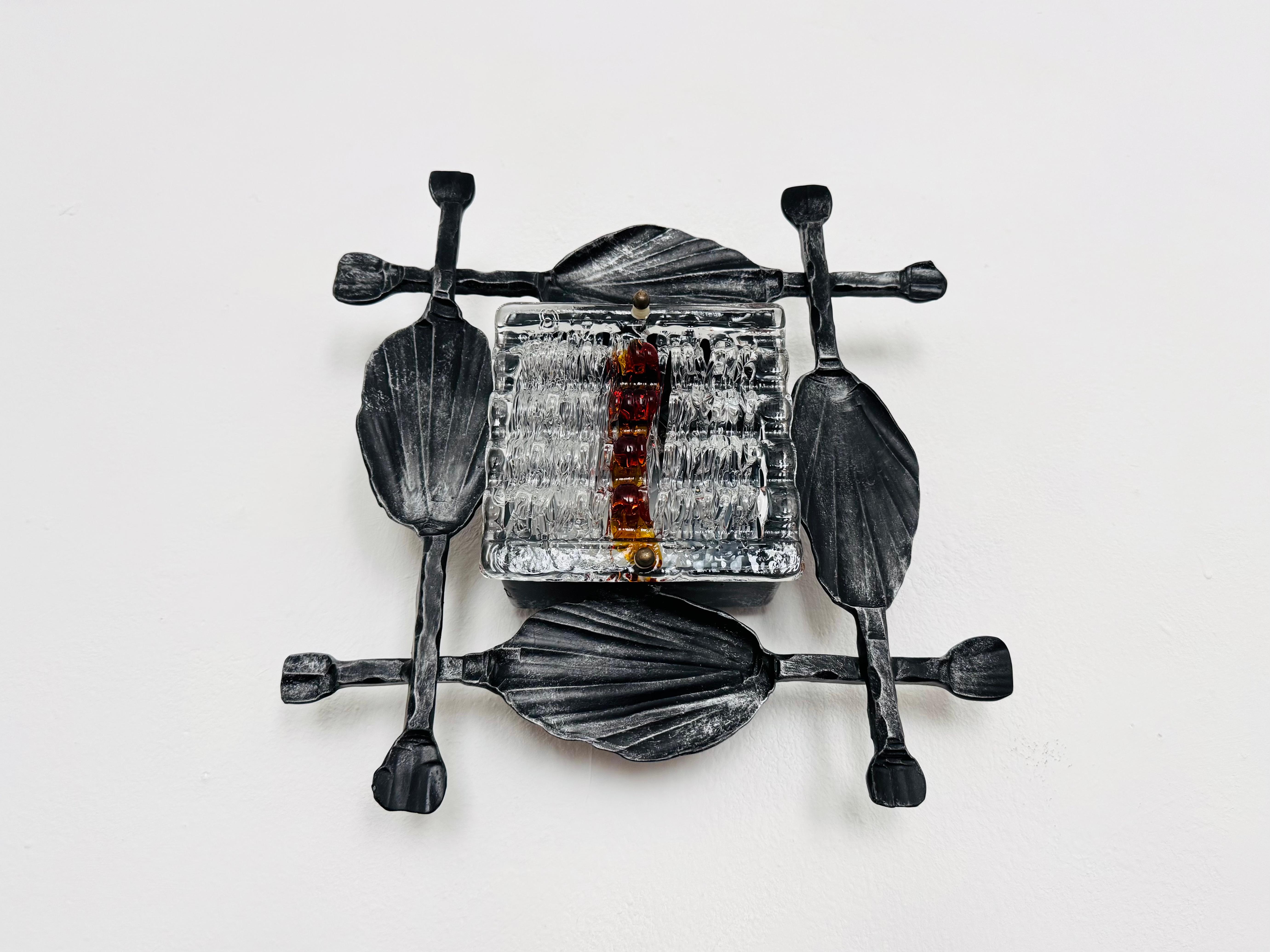 Swedish Brutalist Wall Lamp by Tom Ahlström and Hans Ehrich For Sale