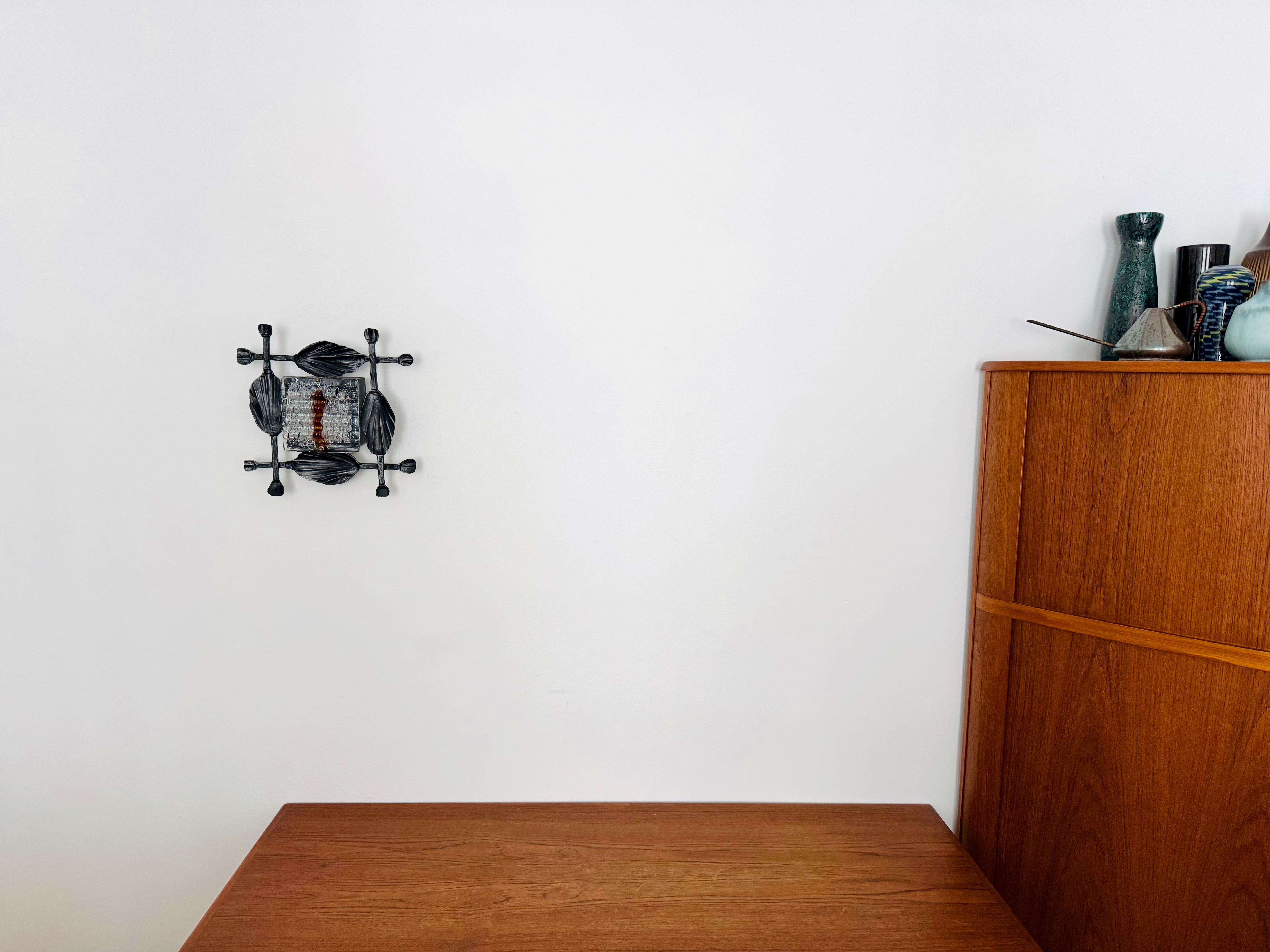 Metal Brutalist Wall Lamp by Tom Ahlström and Hans Ehrich For Sale