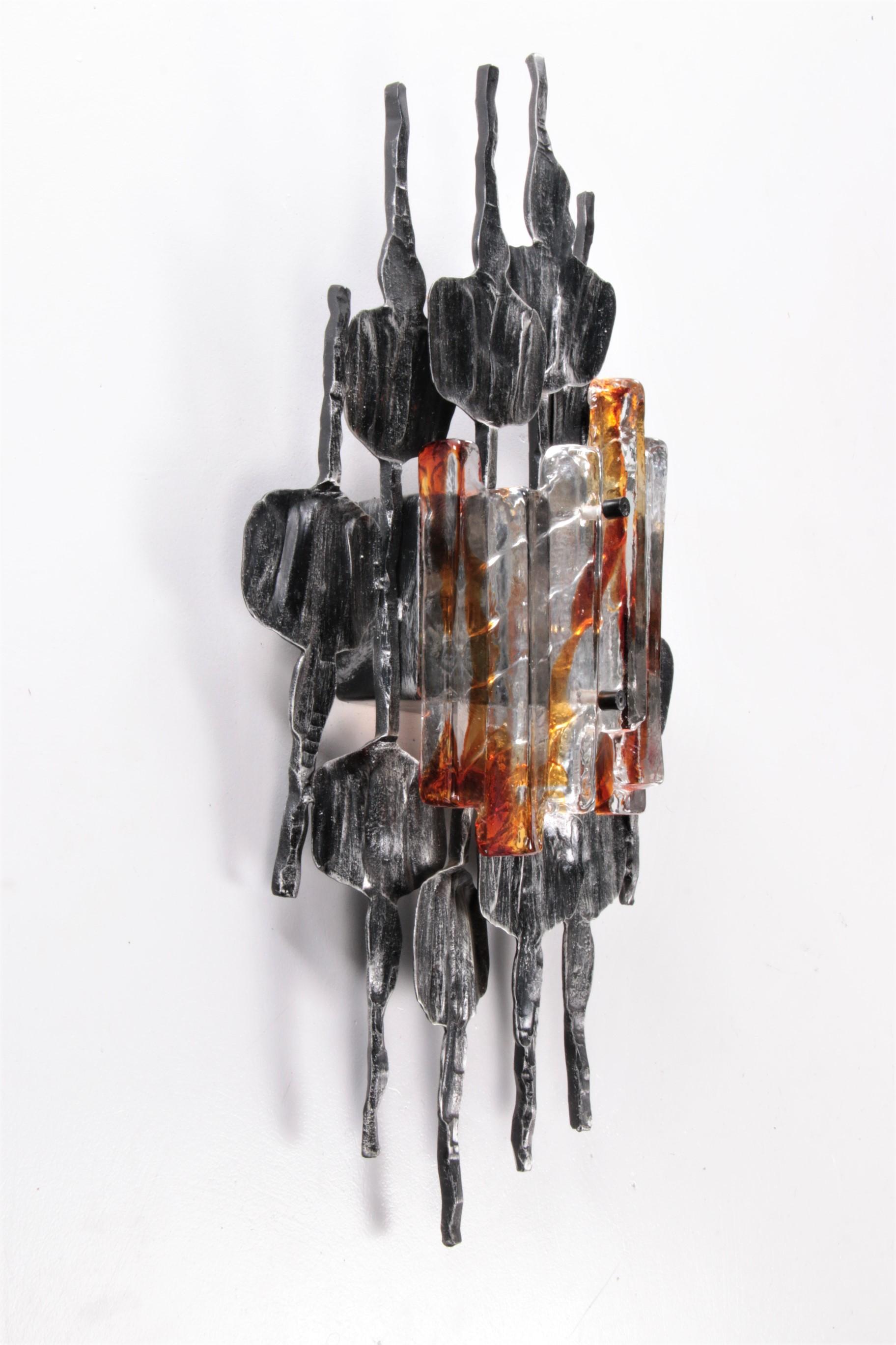 Brutalist Wall Lamp by Tom Ahlstrom & Hans Ehrlich, Sweden, 1960s In Excellent Condition In Oirlo, LI