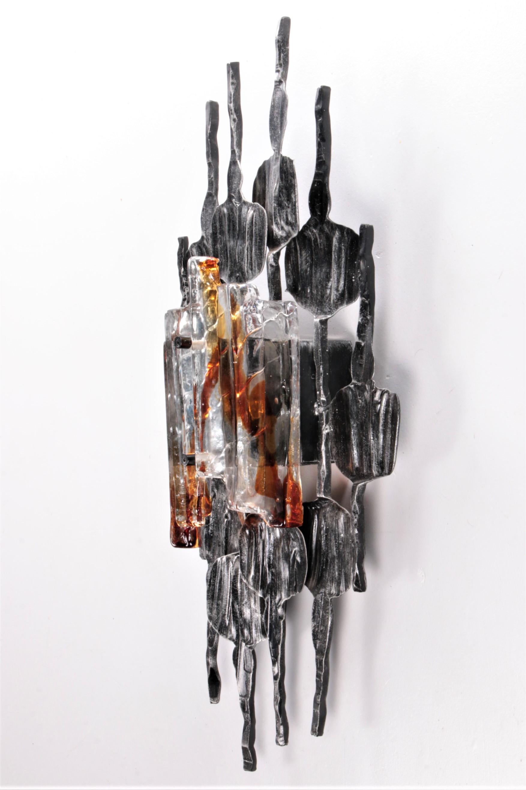 Mid-20th Century Brutalist Wall Lamp by Tom Ahlstrom & Hans Ehrlich, Sweden, 1960s