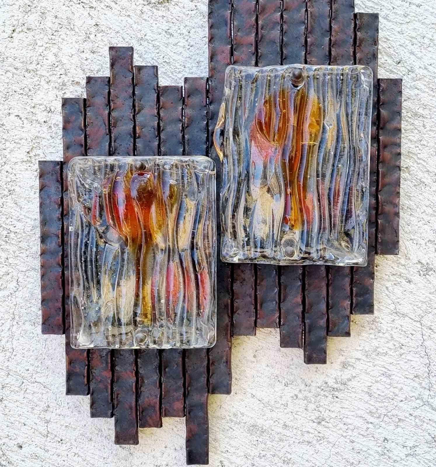 Brutalist Wall Lamp Designed by Adriano Poli for Poliarte, Italy 60s For Sale 8