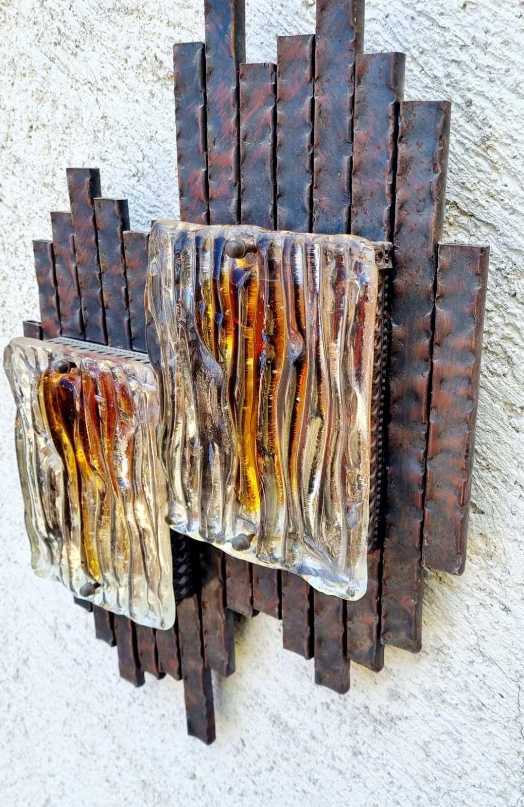 Rare Brutalist Wall lamp Designed by Albano Poli for Poliarte
Italy 60s
