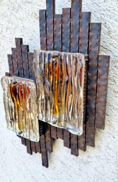 Brutalist Wall Lamp Designed by Adriano Poli for Poliarte, Italy 60s