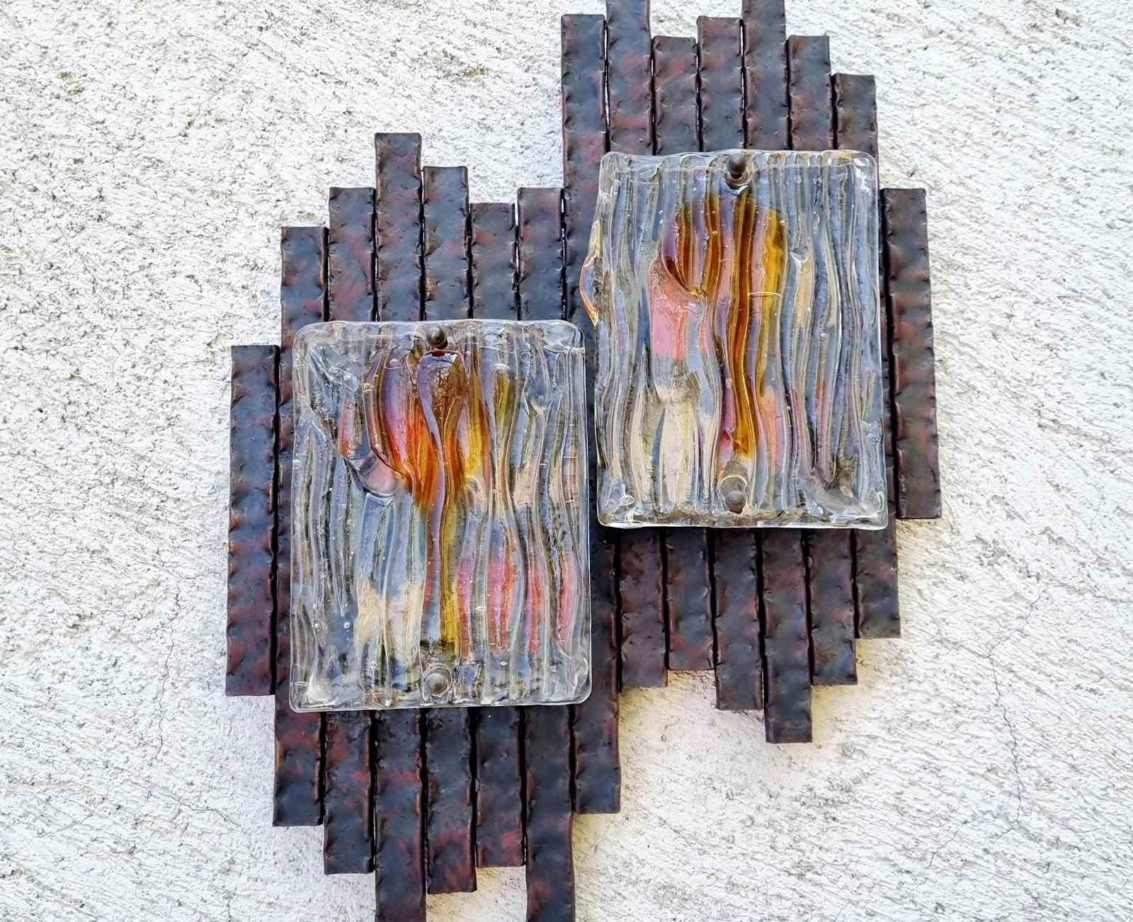 Cast Brutalist Wall Lamp Designed by Adriano Poli for Poliarte, Italy 60s For Sale