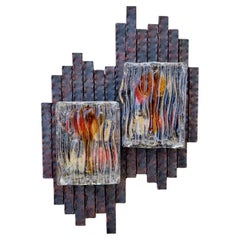 Lampe murale brutaliste conçue par Adriano Poli pour Poliarte, Italie, années 60