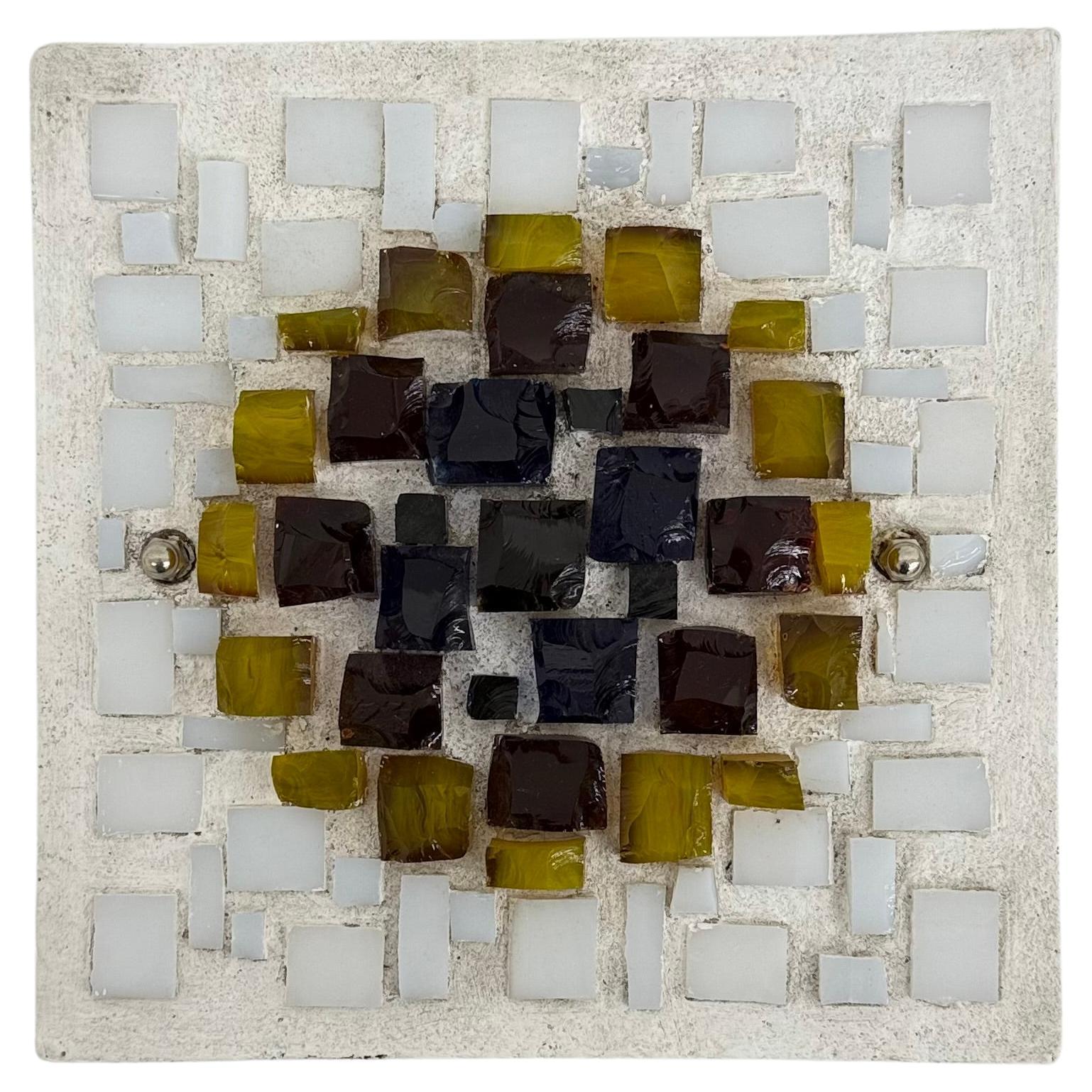 Brutalist wall lamp Glass with resin , 1970s , Germany For Sale