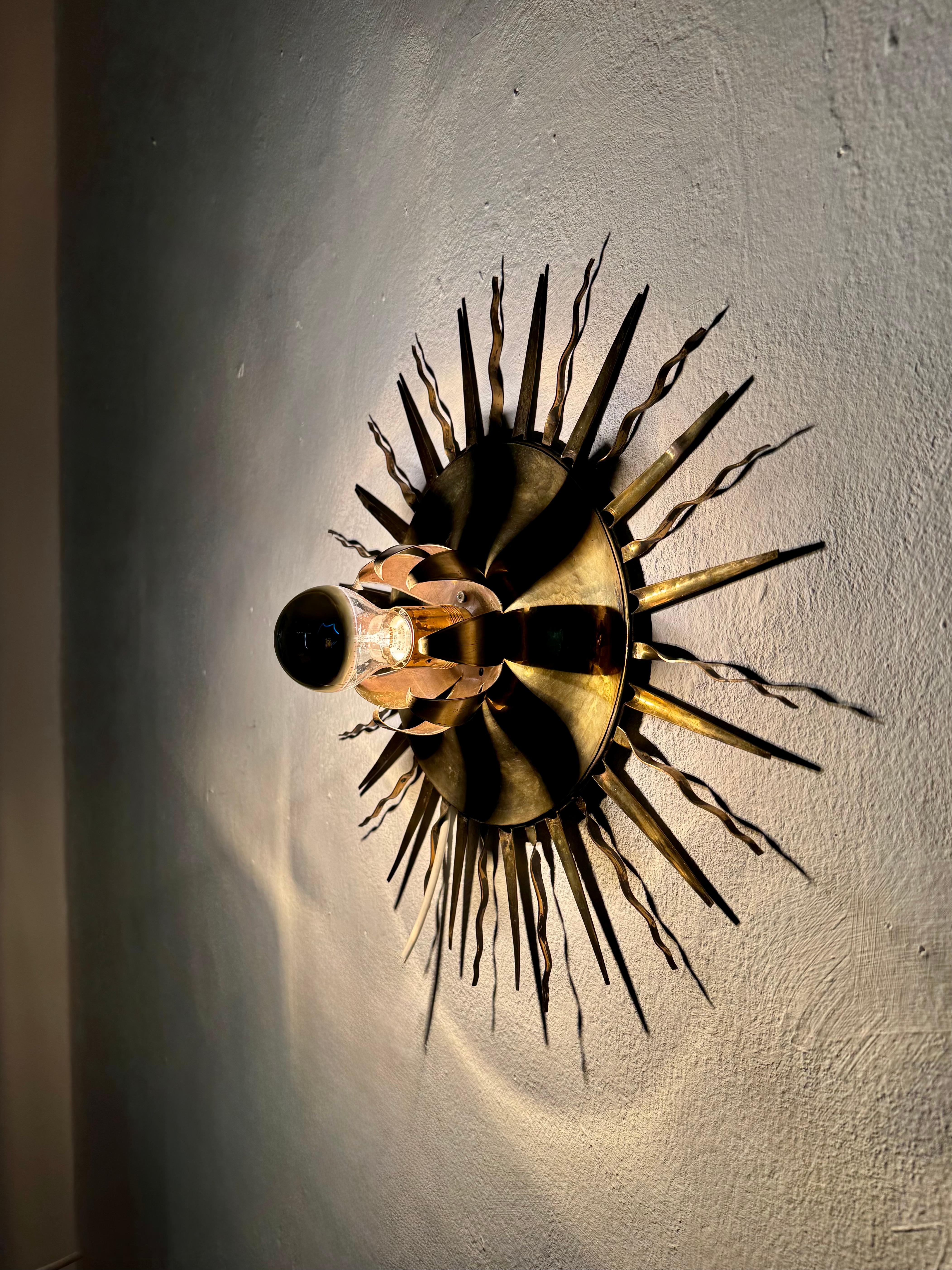 Brutalist Wall Lamp or Flush Light by Svend Aage Holm Sörensen For Sale 5