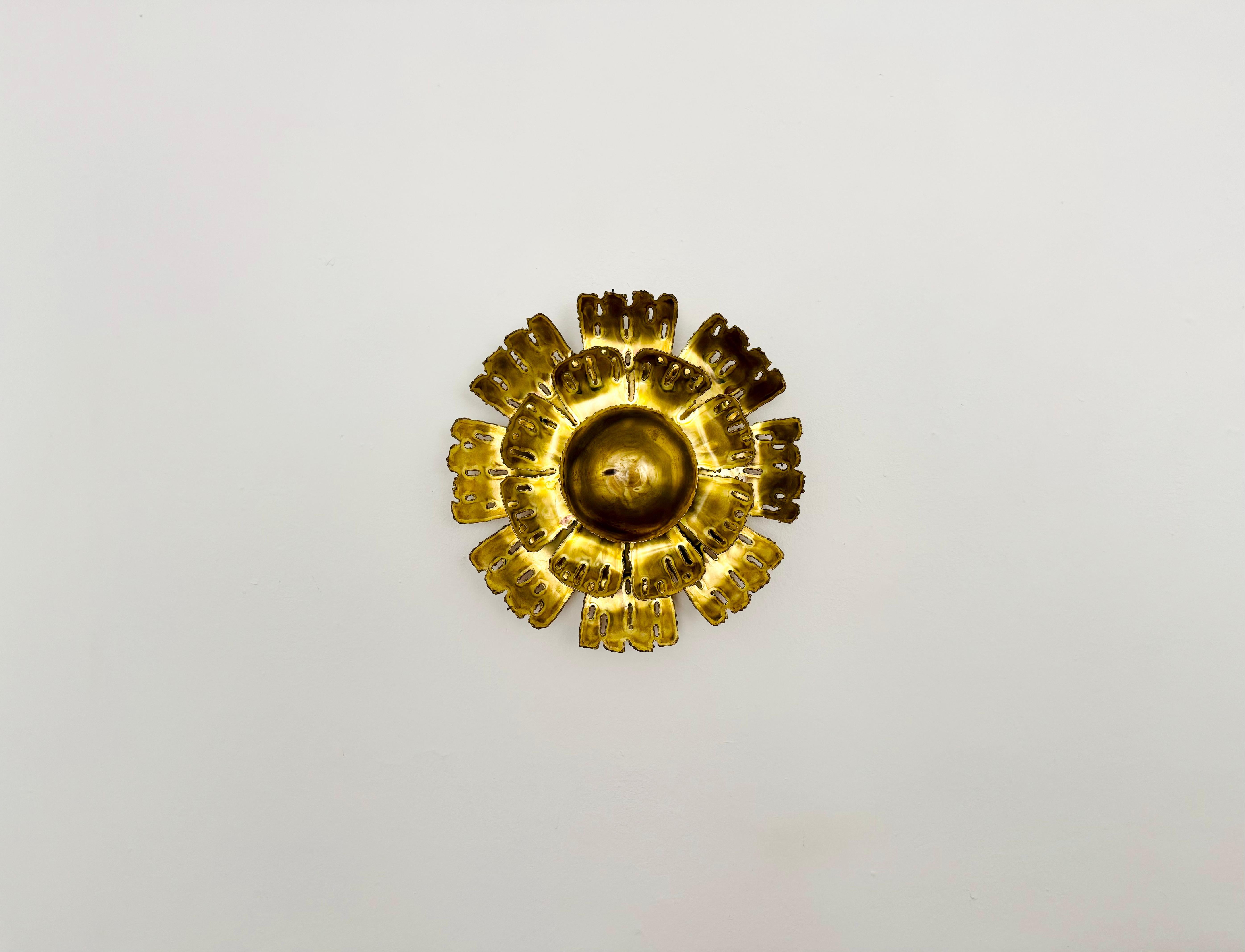 Hollywood Regency Brutalist Wall Lamp or Flush Light by Svend Aage Holm Sörensen For Sale