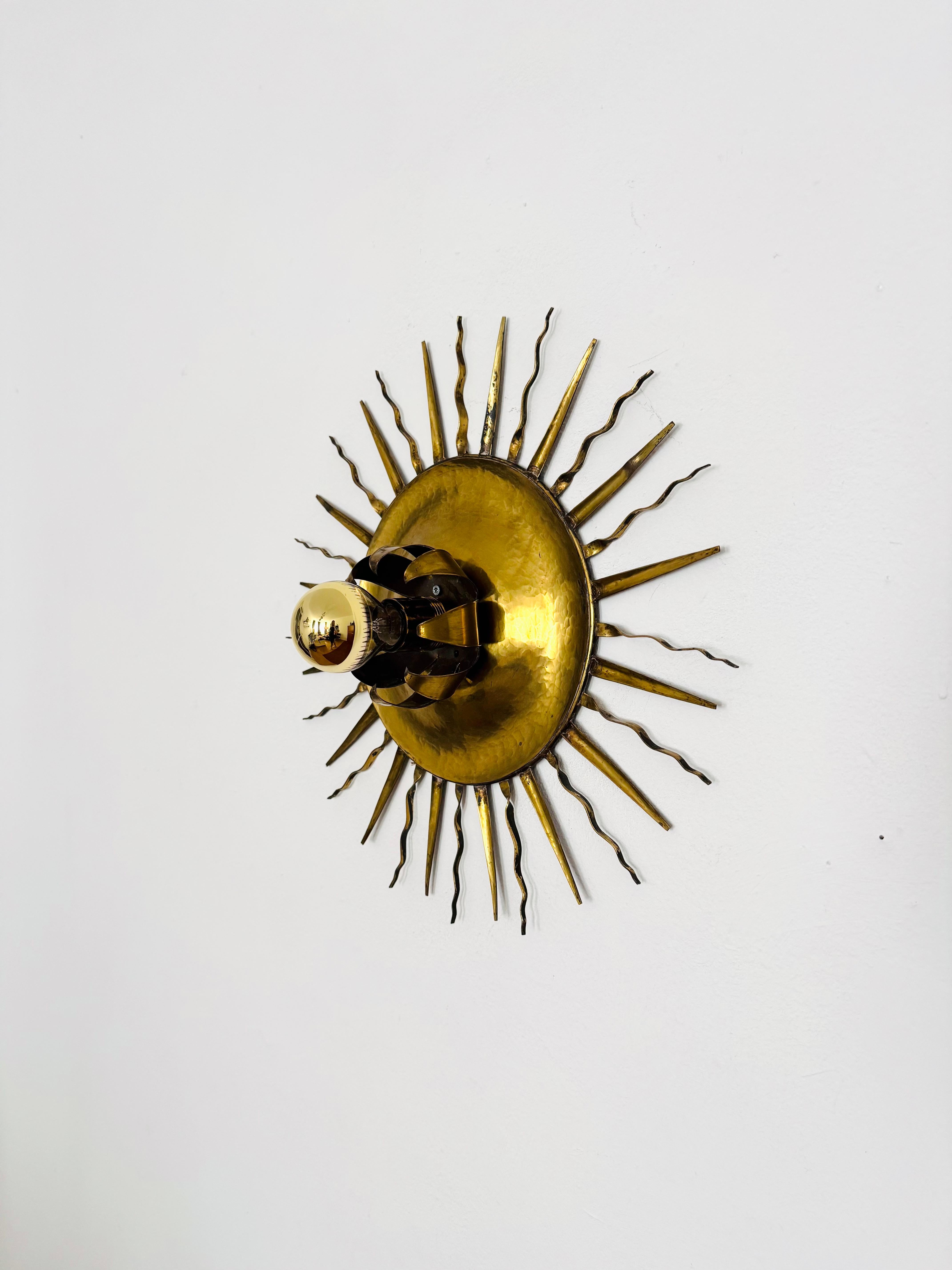 Hollywood Regency Brutalist Wall Lamp or Flush Light by Svend Aage Holm Sörensen For Sale