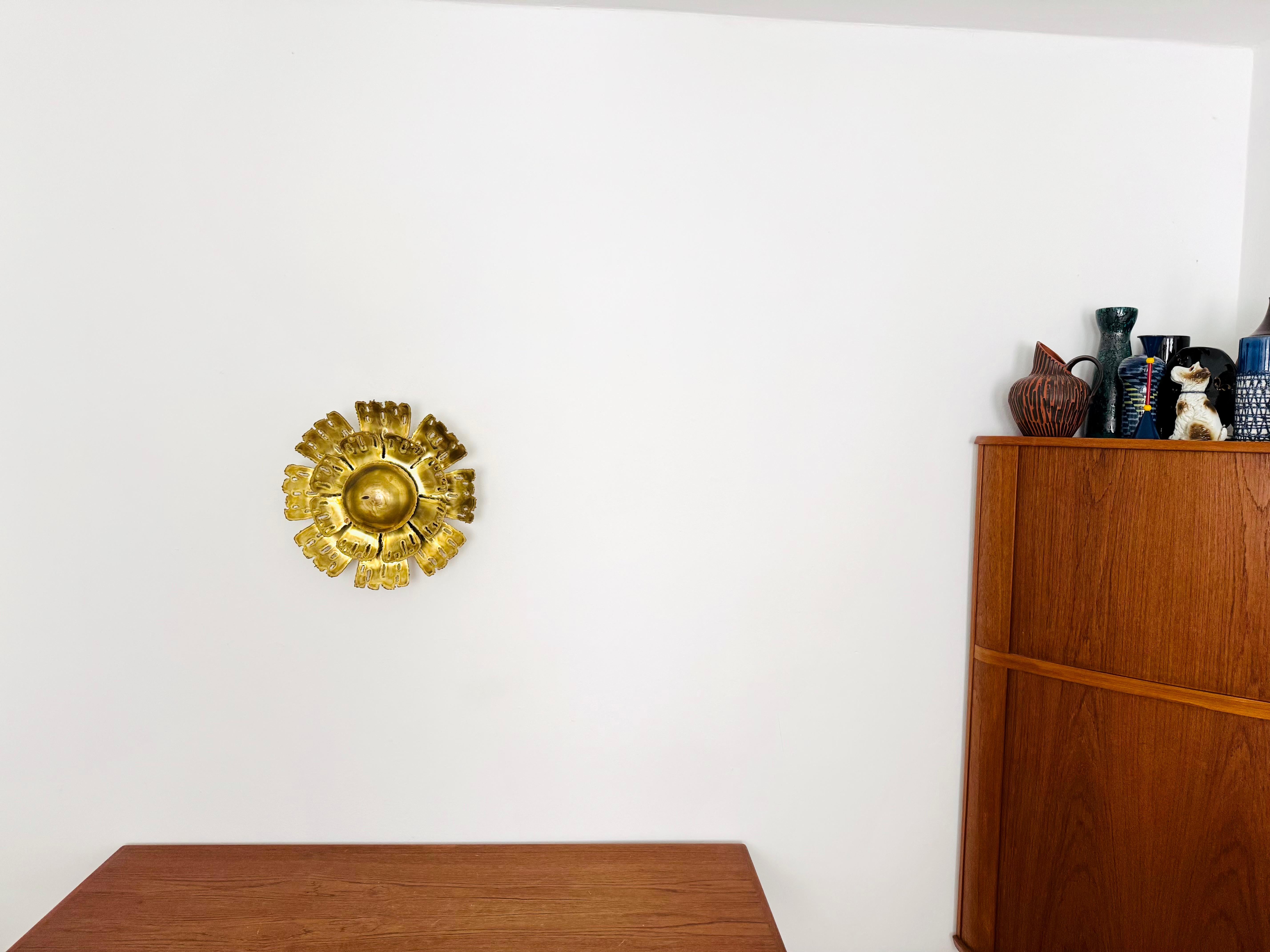 Metal Brutalist Wall Lamp or Flush Light by Svend Aage Holm Sörensen For Sale