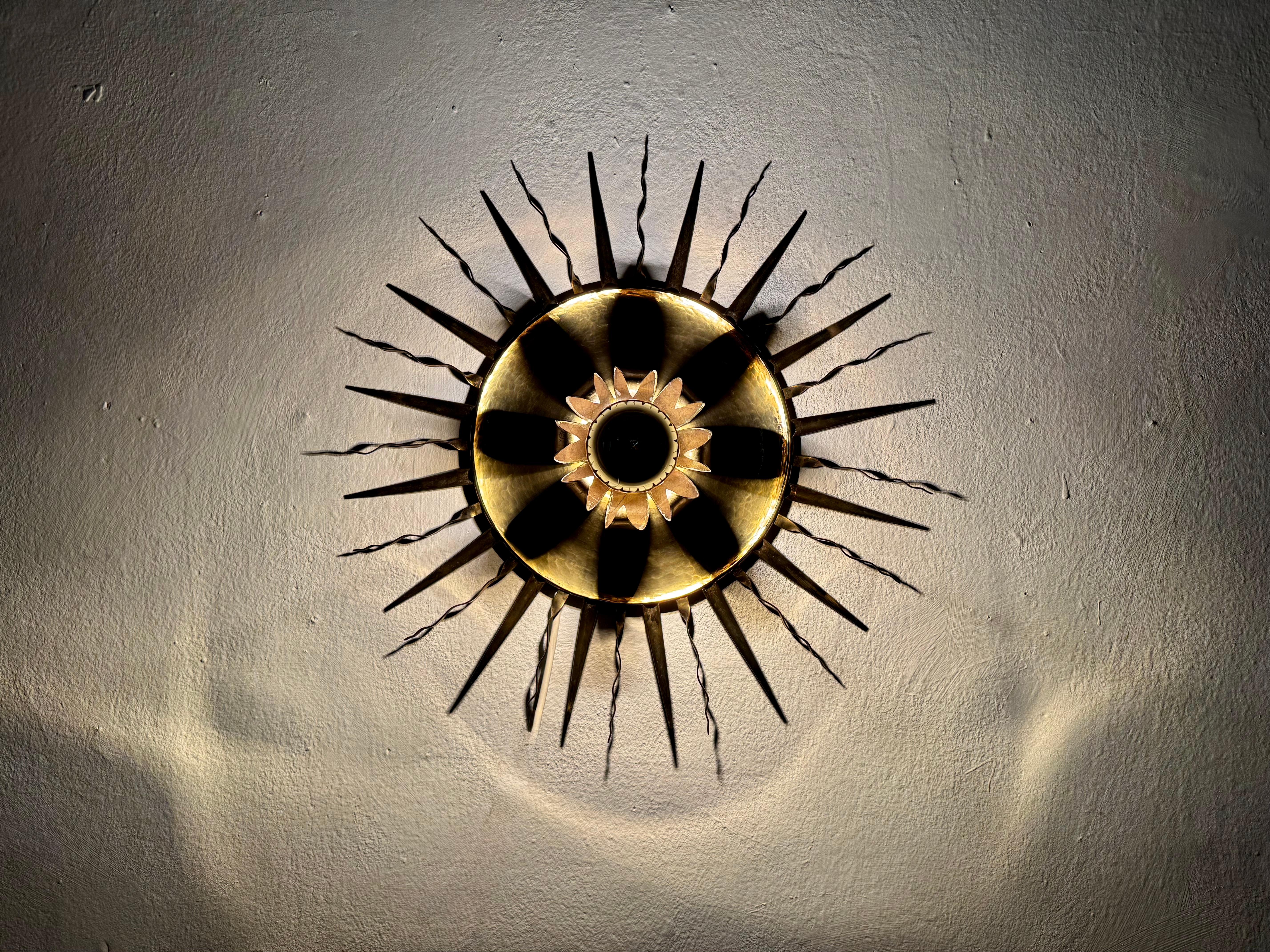 Brutalist Wall Lamp or Flush Light by Svend Aage Holm Sörensen For Sale 1