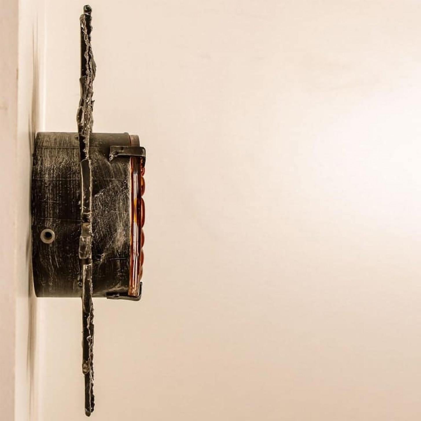 Austrian Brutalist Wall Lamp Sun Attributed to Tom Ahlström & Hans Ehrlich, Sweden, 1970s