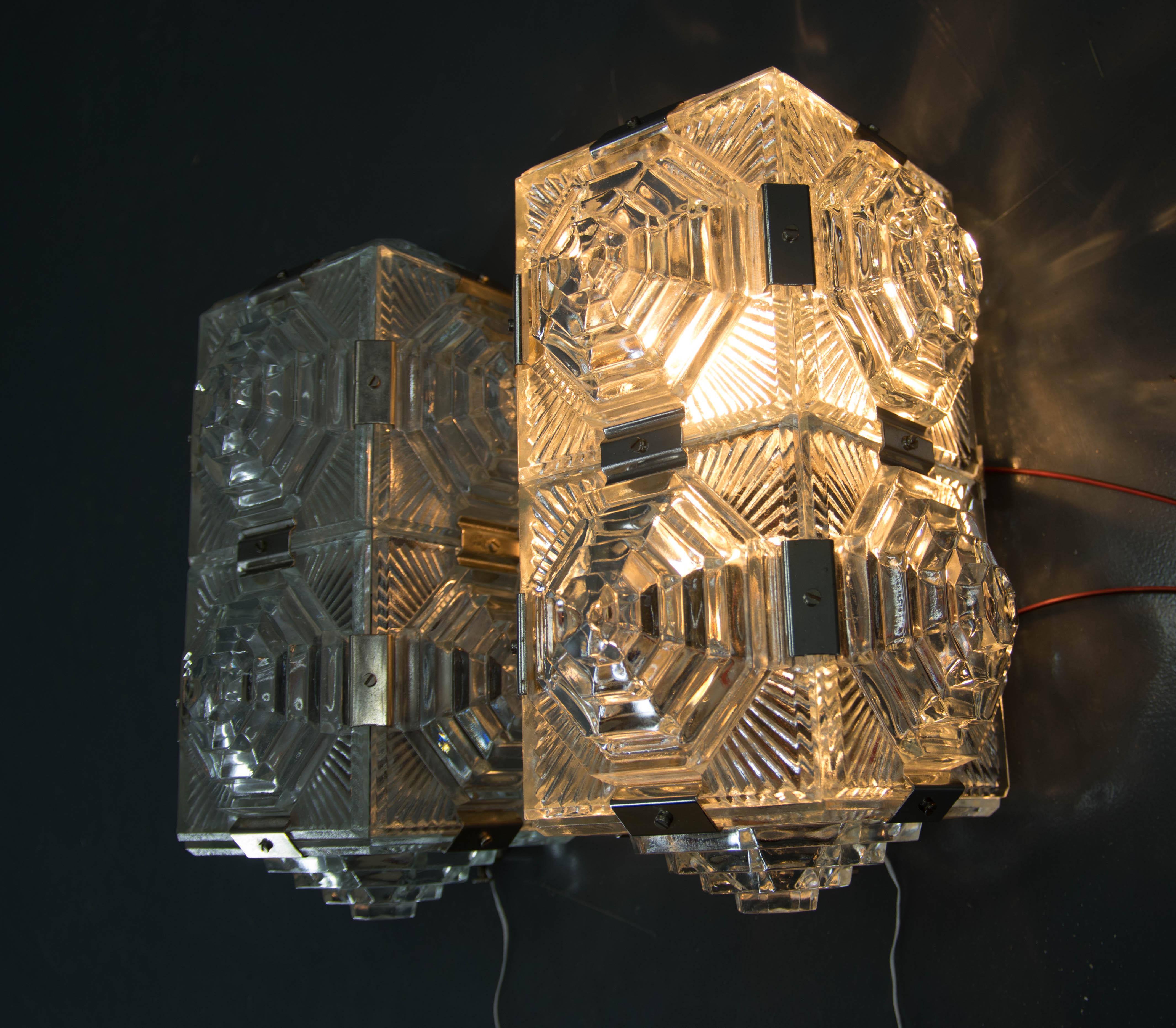 Brutalist Wall Light by Bejvl for Kamenicky Senov, 1970s, Two Items Available For Sale 4