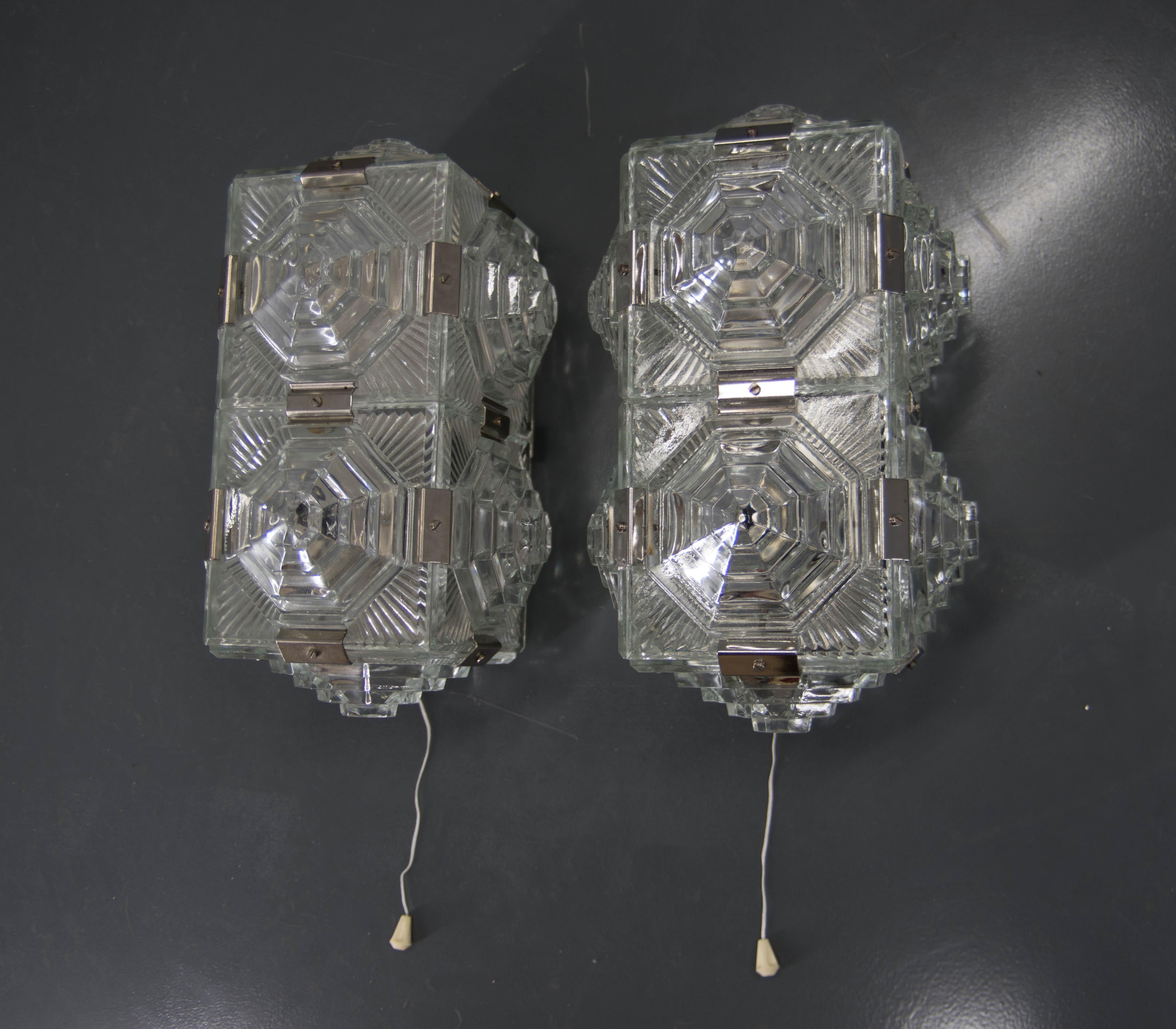 Brutalist Wall Light by Bejvl for Kamenicky Senov, 1970s, Two Items Available For Sale 2