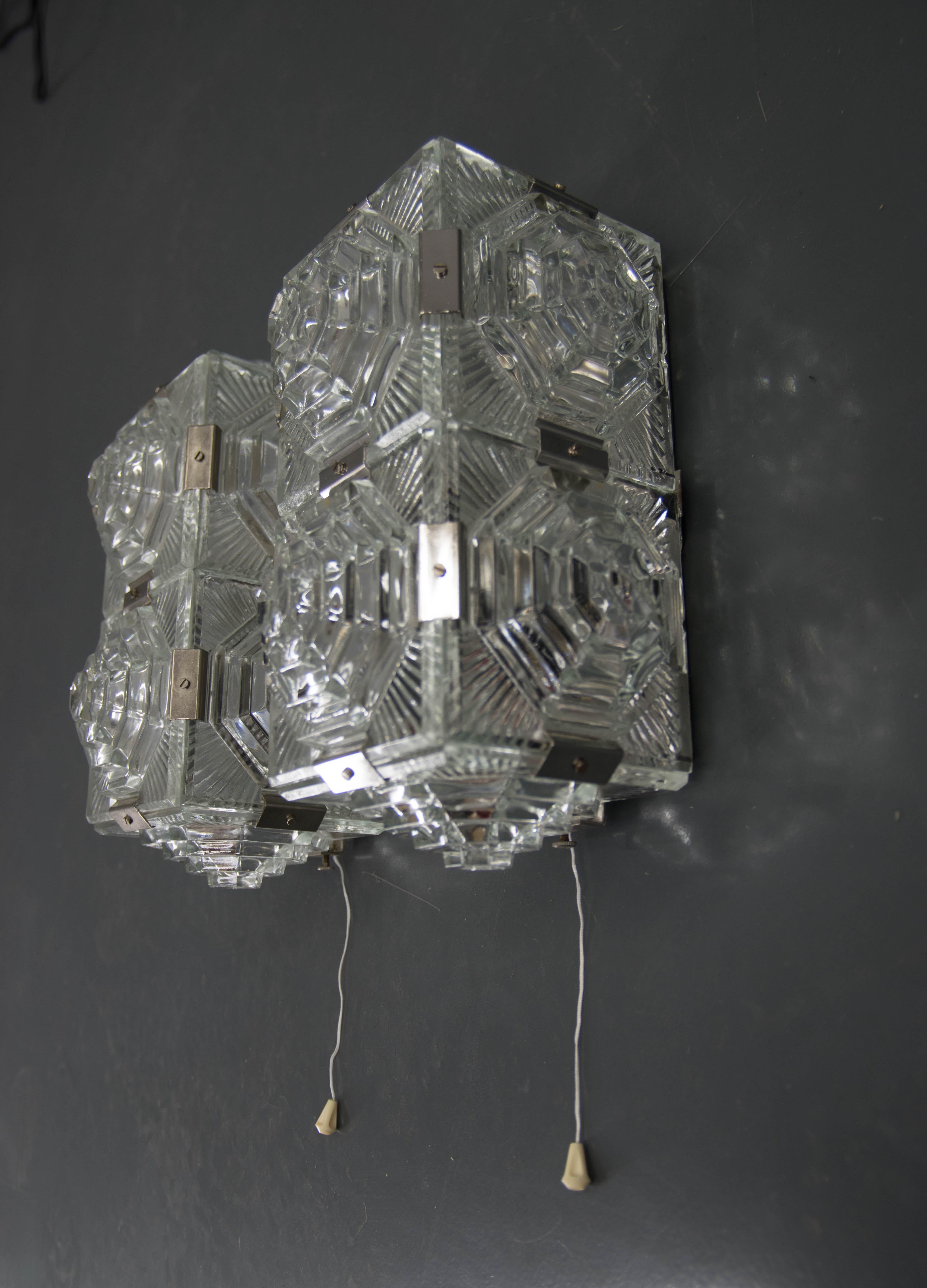 Brutalist Wall Light by Bejvl for Kamenicky Senov, 1970s, Two Items Available For Sale 3