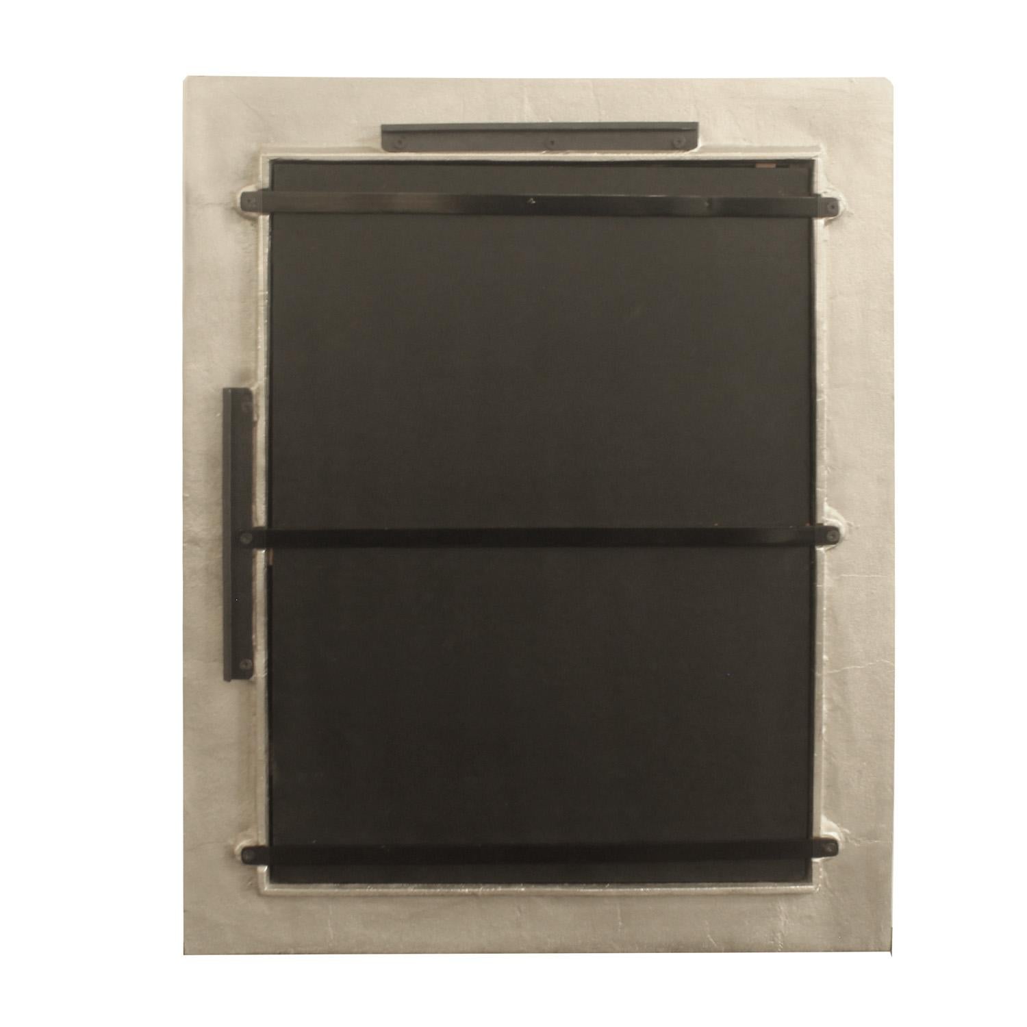 Brutalist Wall Mirror in Brushed Nickel 2022 In New Condition For Sale In New York, NY