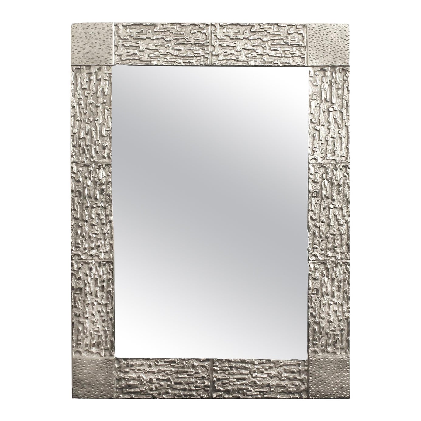 Brutalist Wall Mirror in Brushed Nickel 2022