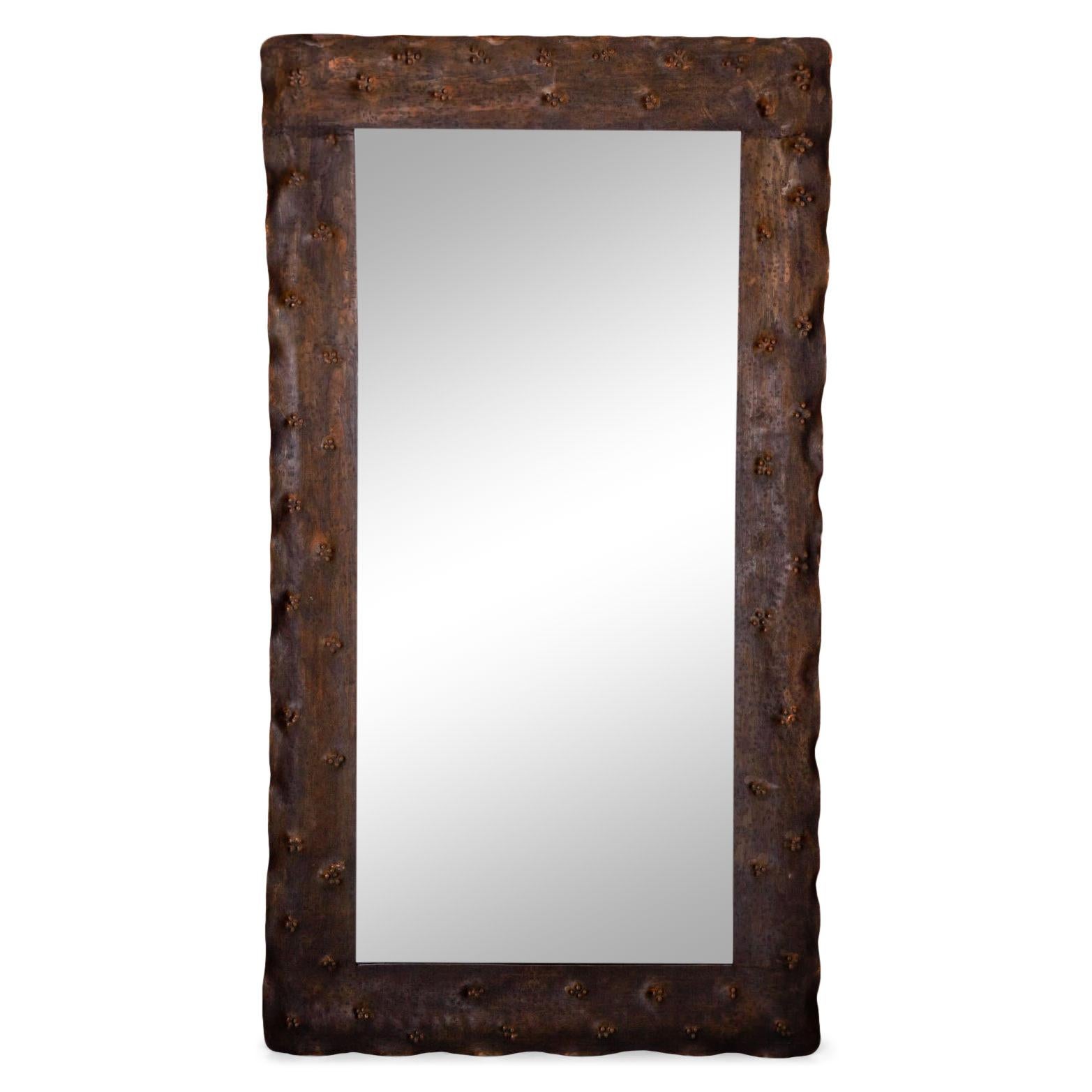 Brutalist Wall Mirror, Probably Italy 20th Century