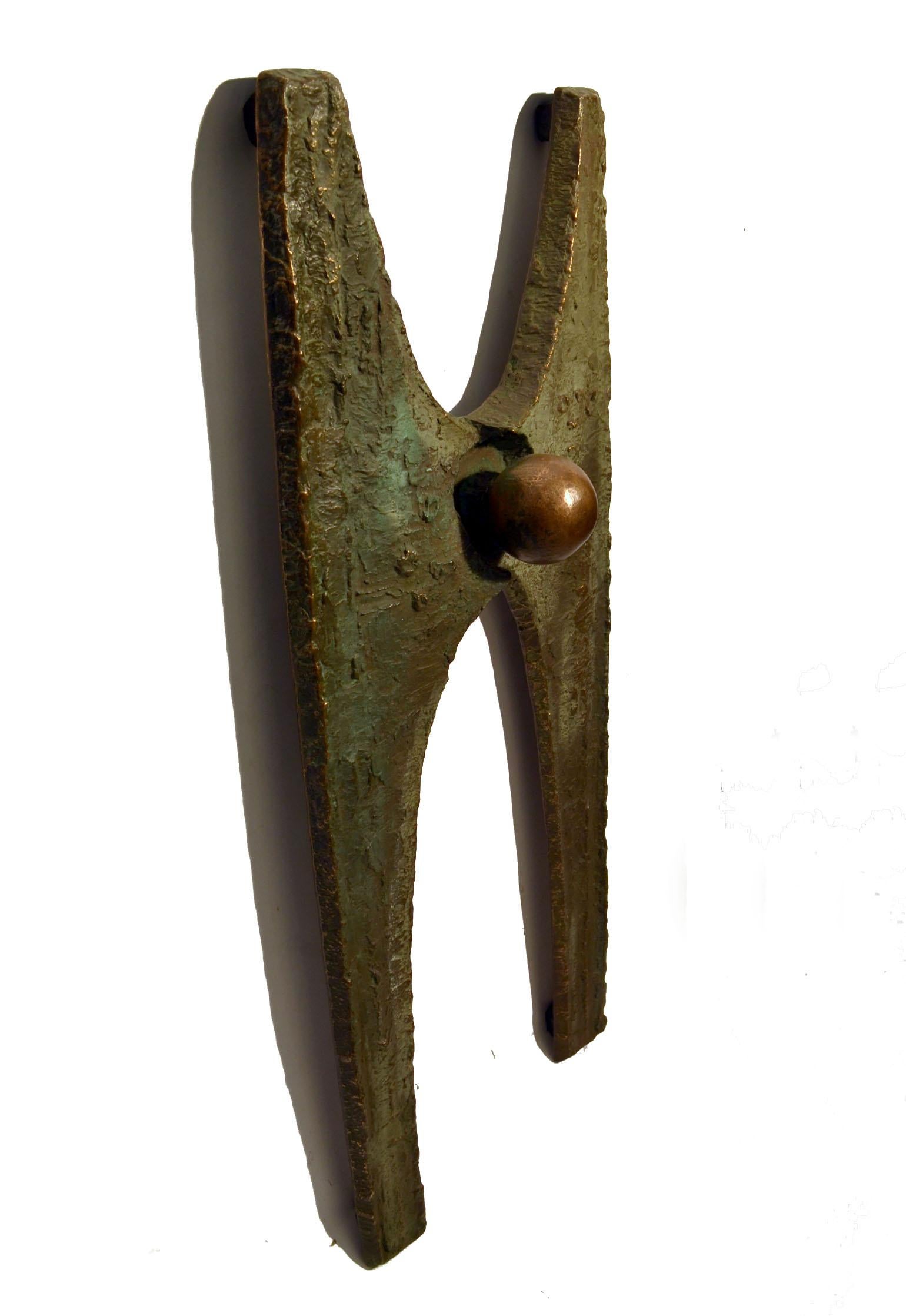 Large Architectural Bronze Door Handle and Wall Relief Sculpture For Sale 4