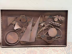 Brutalist wall mounted danish Iron sculpture by Henrik Horst from the 1970´s
