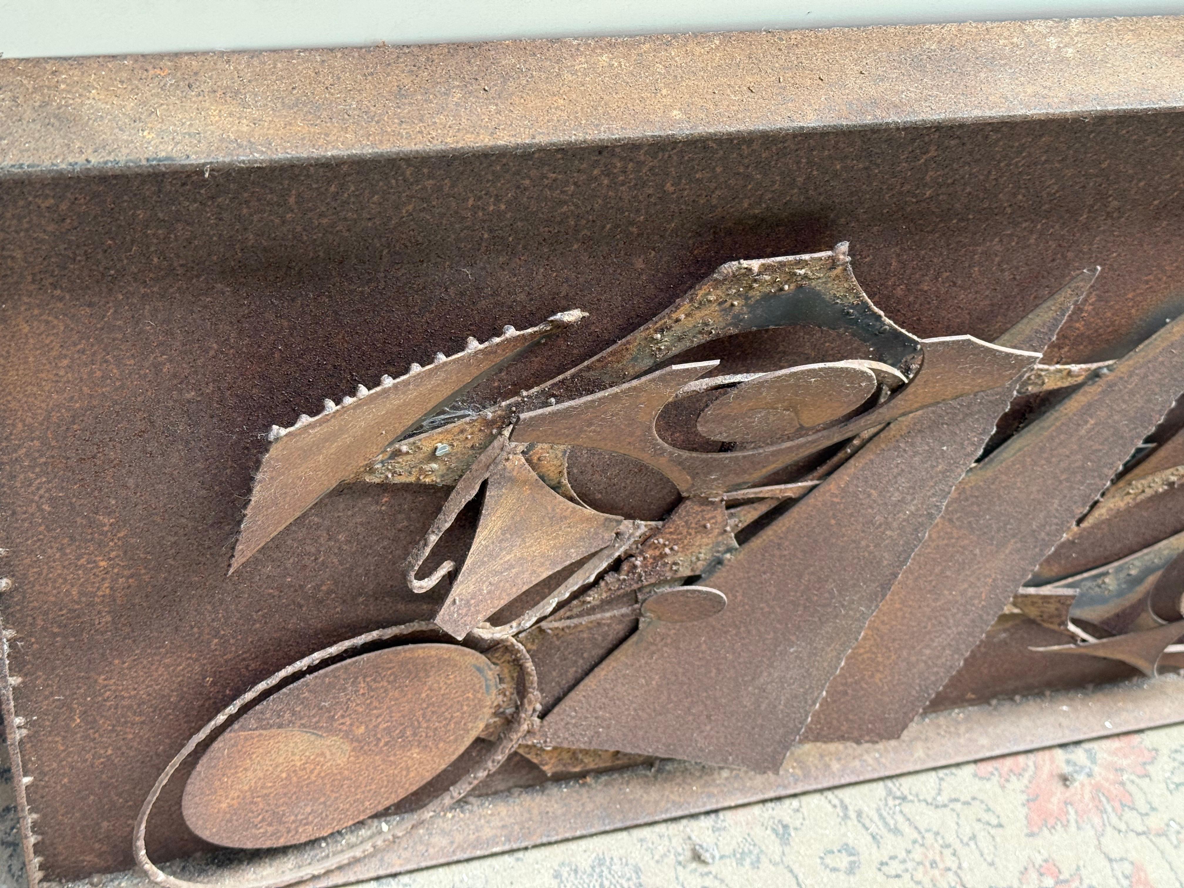 Sculpture murale brutale en fer danois par Henrik Horst des années 1970 en vente 1