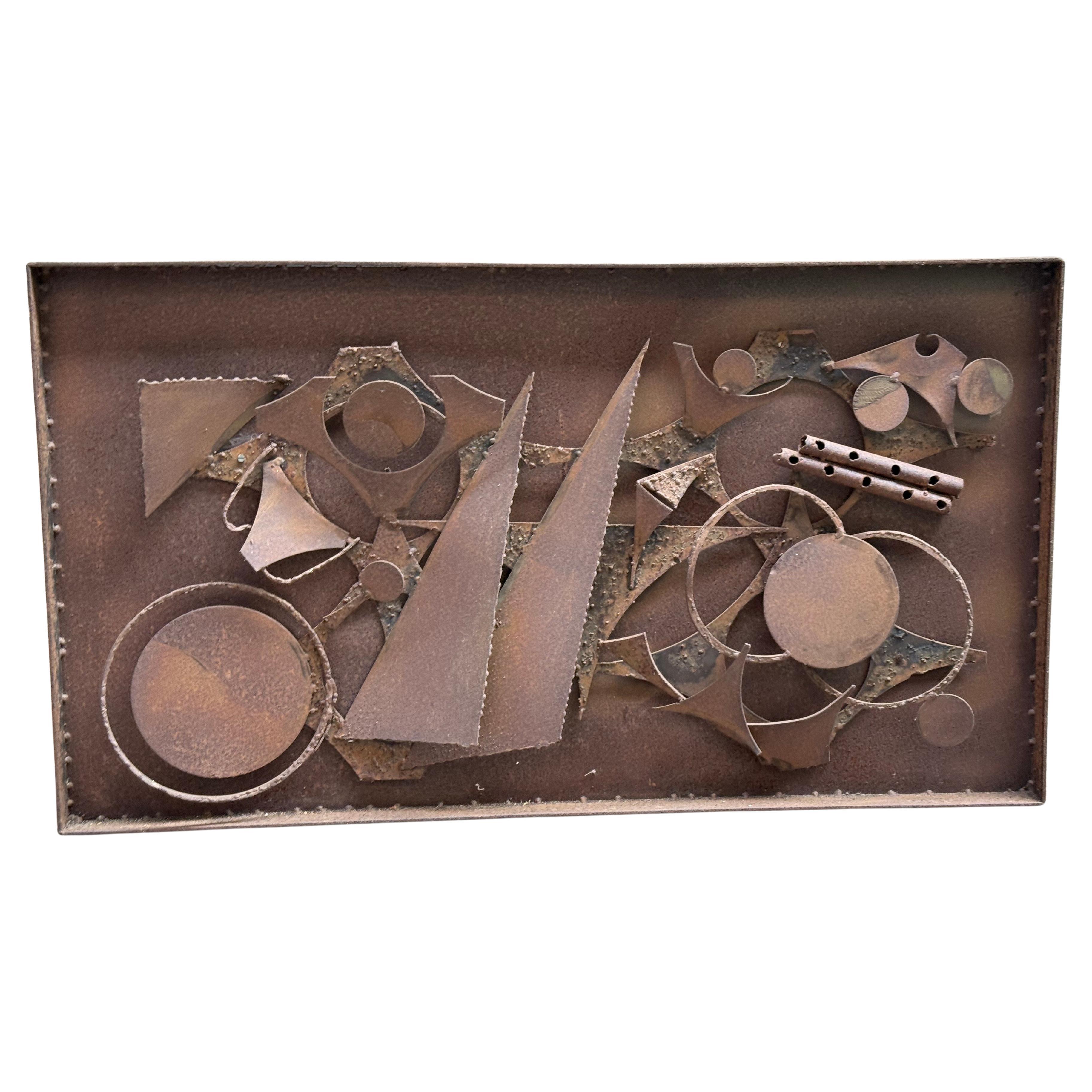 Sculpture murale brutale en fer danois par Henrik Horst des années 1970 en vente