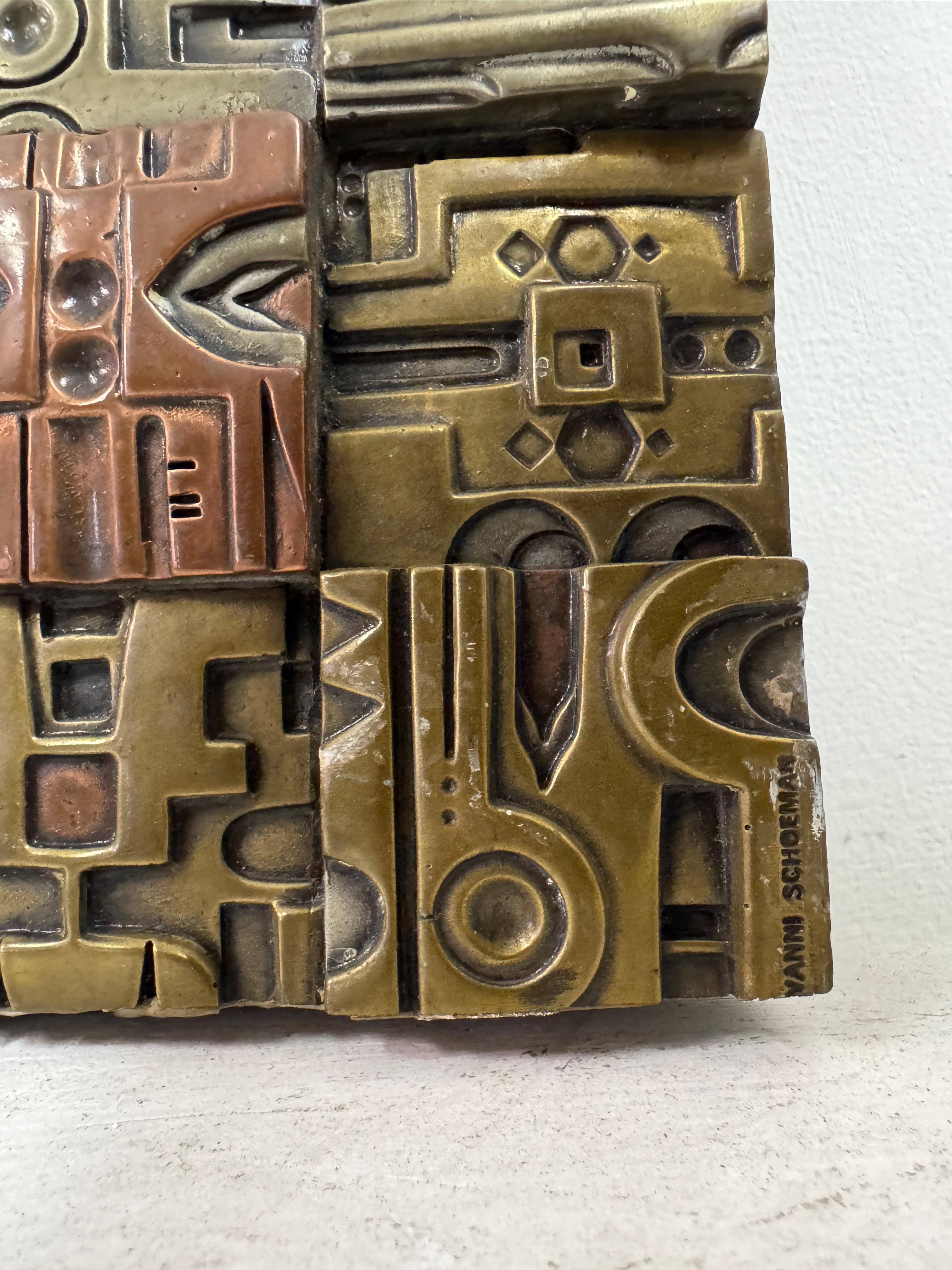Brutalist Wall Sculpture by Giovanni Schoeman For Sale 3
