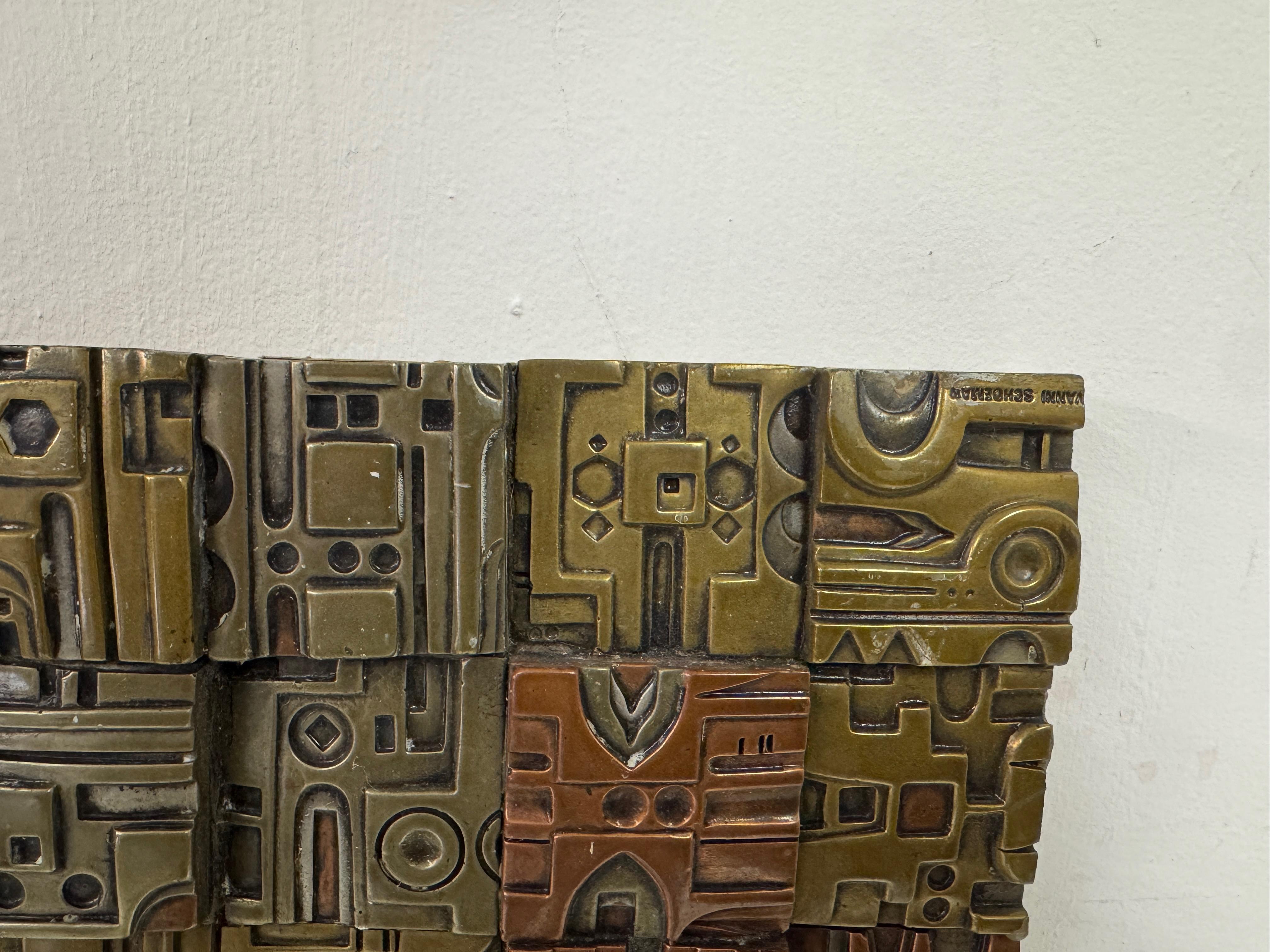 American Brutalist Wall Sculpture by Giovanni Schoeman For Sale