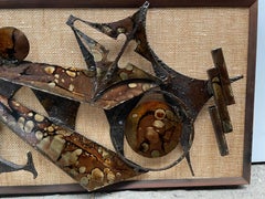 Escultura de pared brutalista, arte danés, años 70