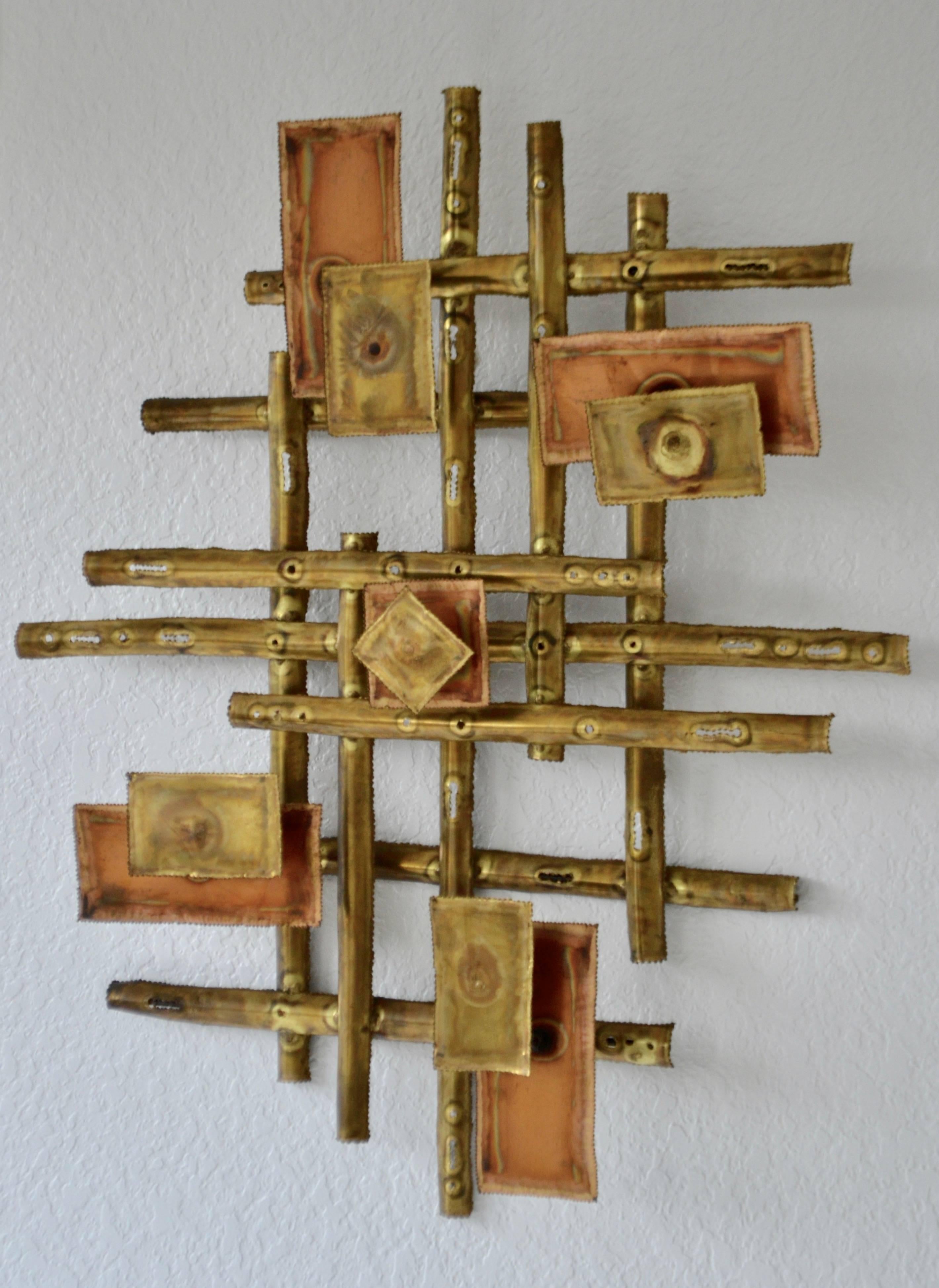 American Brutalist Wall Sculpture For Sale