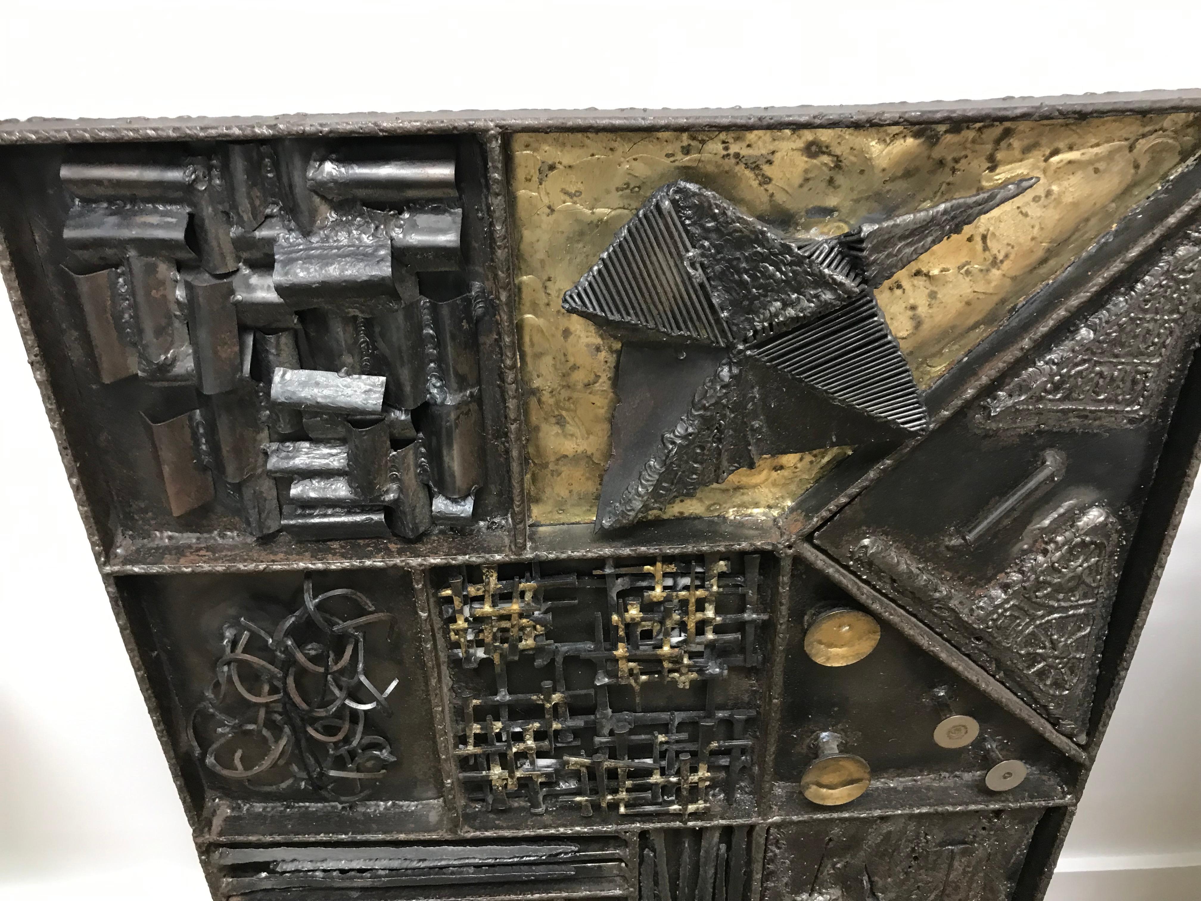 Late 20th Century Brutalist Wall Sculpture For Sale
