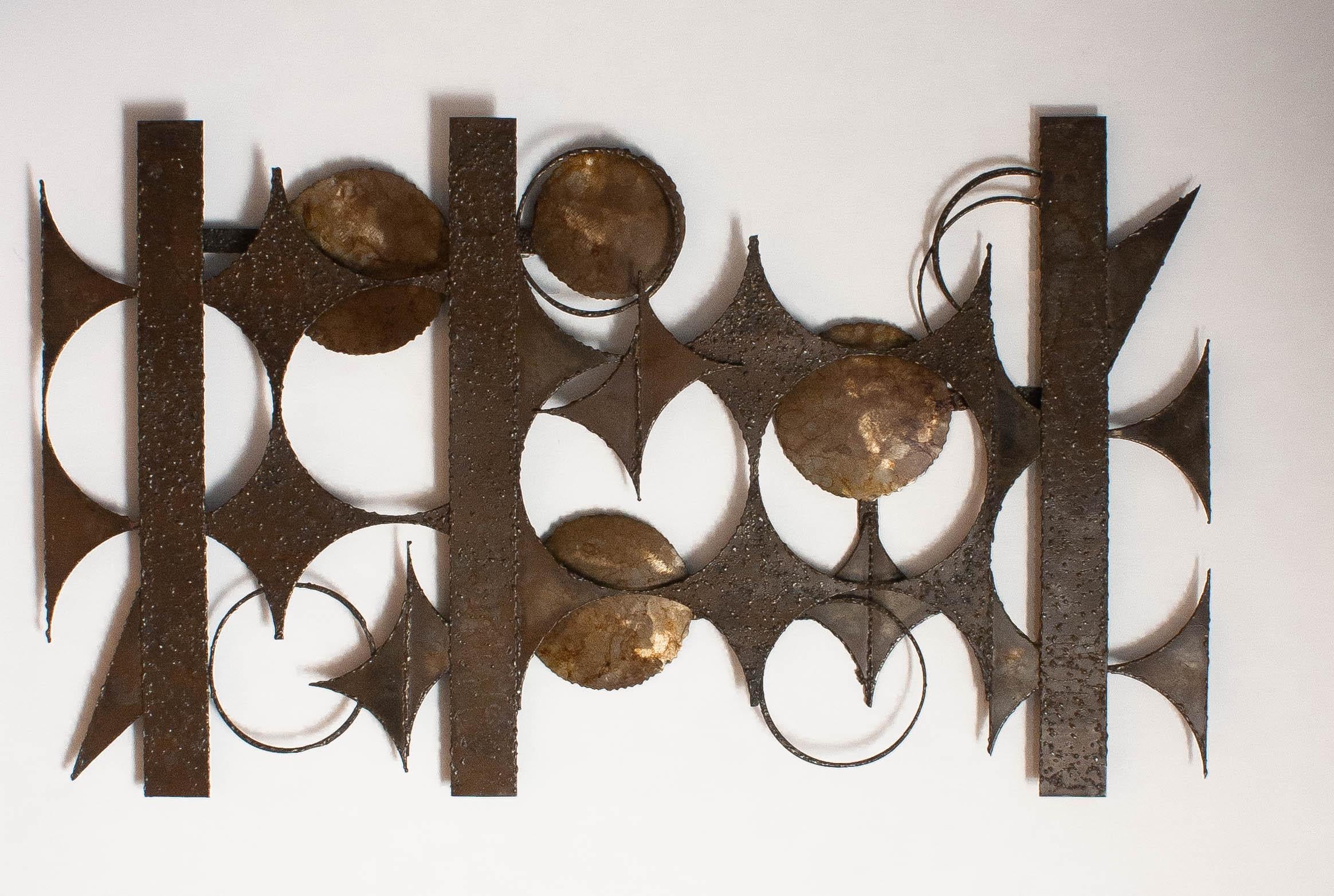 Brutalist Wall Sculpture in Mixed Metals by Henrik Horst, Denmark 1970s In Excellent Condition In Silvolde, Gelderland