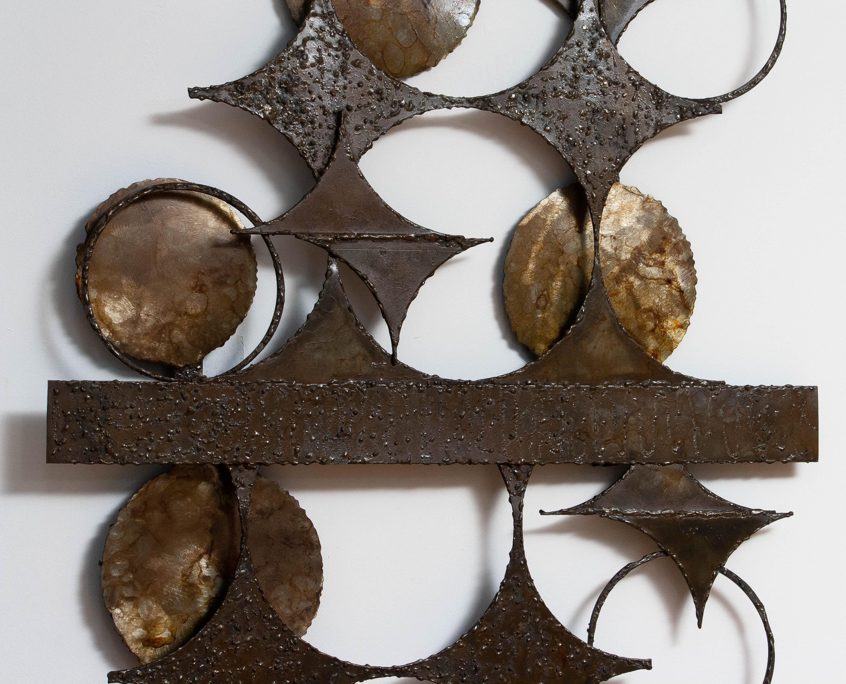 Late 20th Century Brutalist Wall Sculpture in Mixed Metals by Henrik Horst, Denmark 1970s