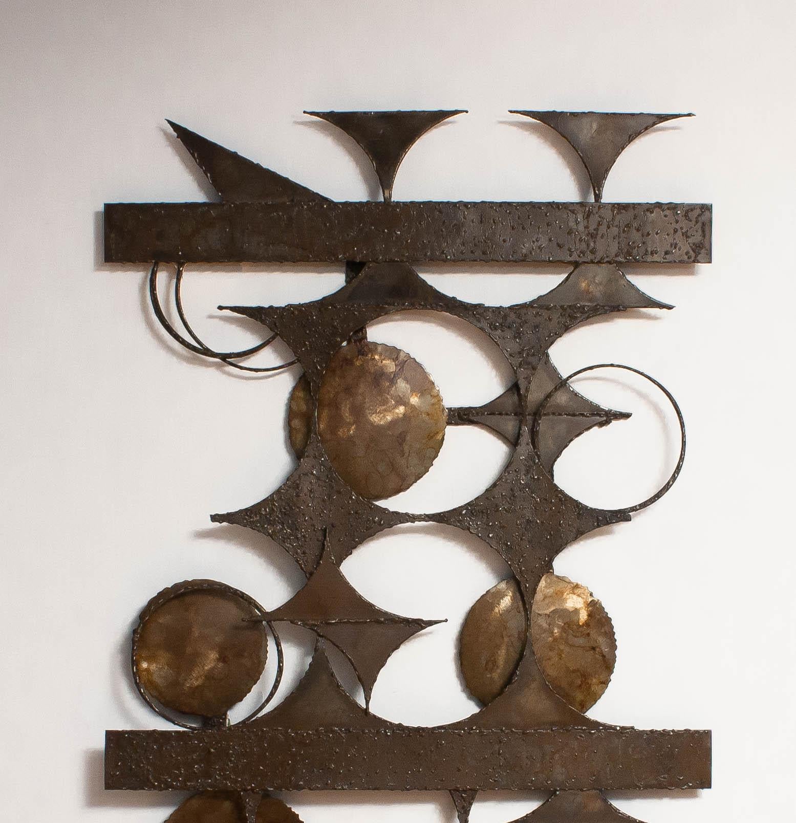 Brutalist Wall Sculpture in Mixed Metals by Henrik Horst, Denmark 1970s 1