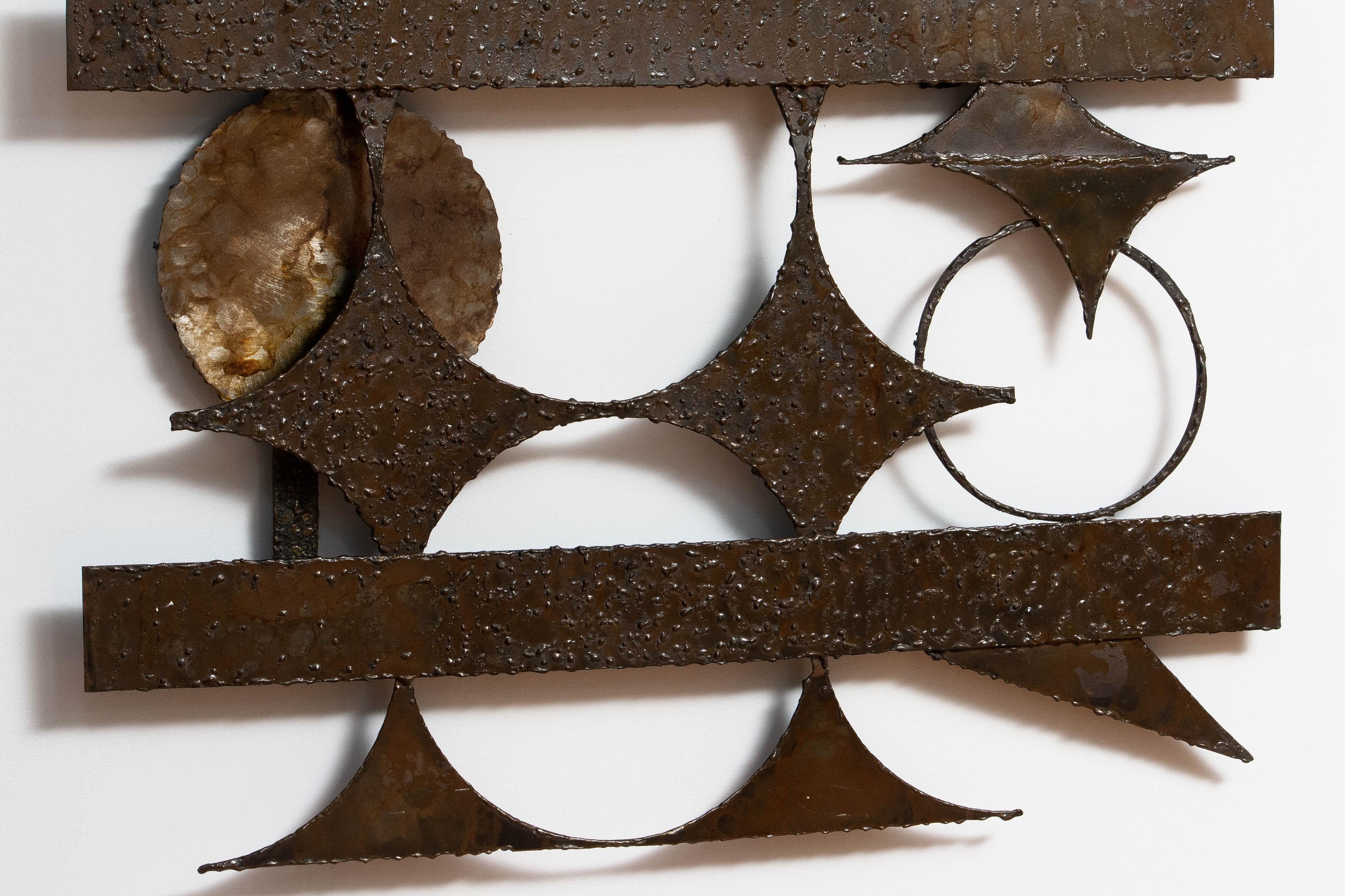 Brutalist Wall Sculpture in Mixed Metals by Henrik Horst, Denmark 1970s 2