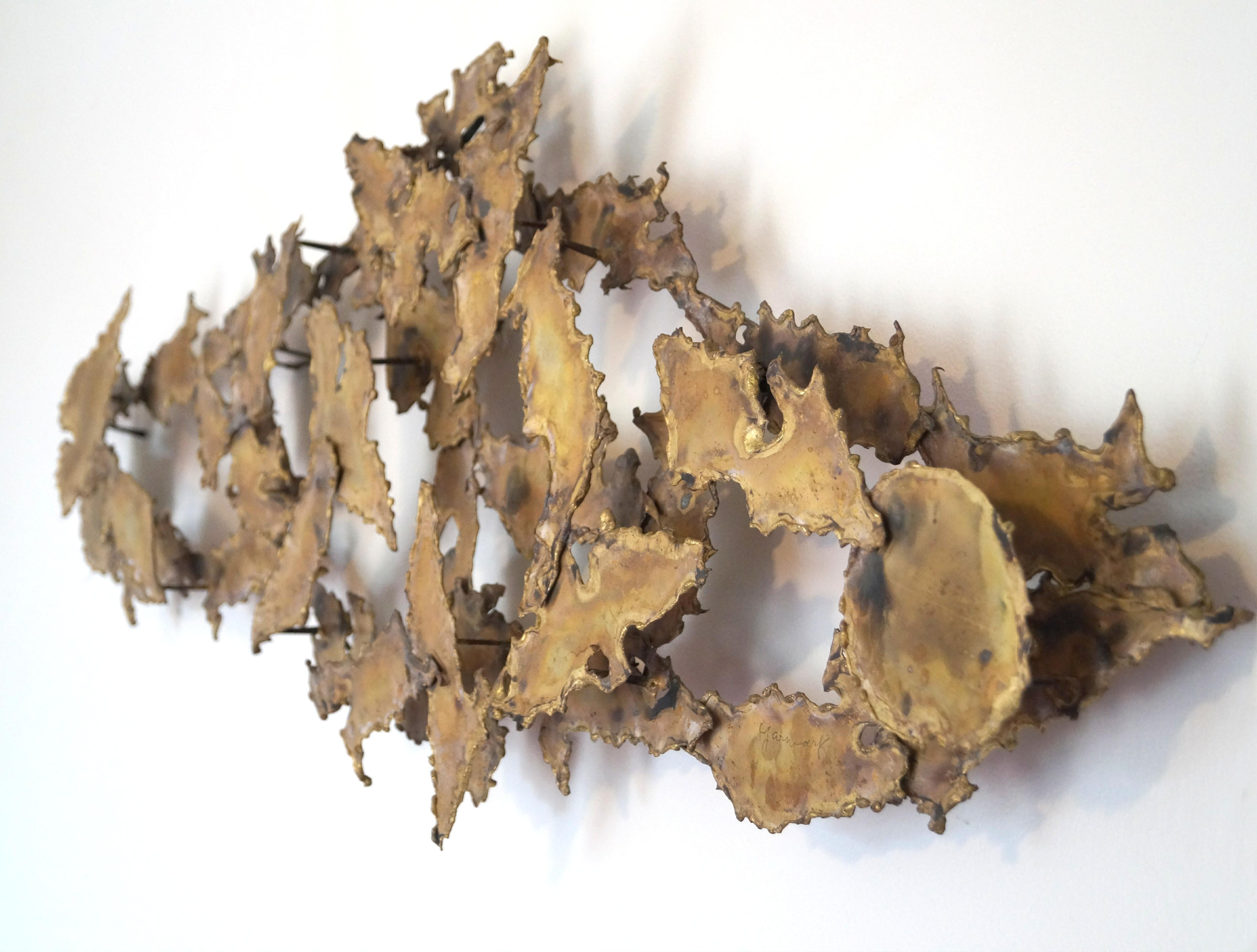 Other Brutalist Wall Sculpture in the Manner of Curtis C. Jere or Silas Seandel Signed For Sale