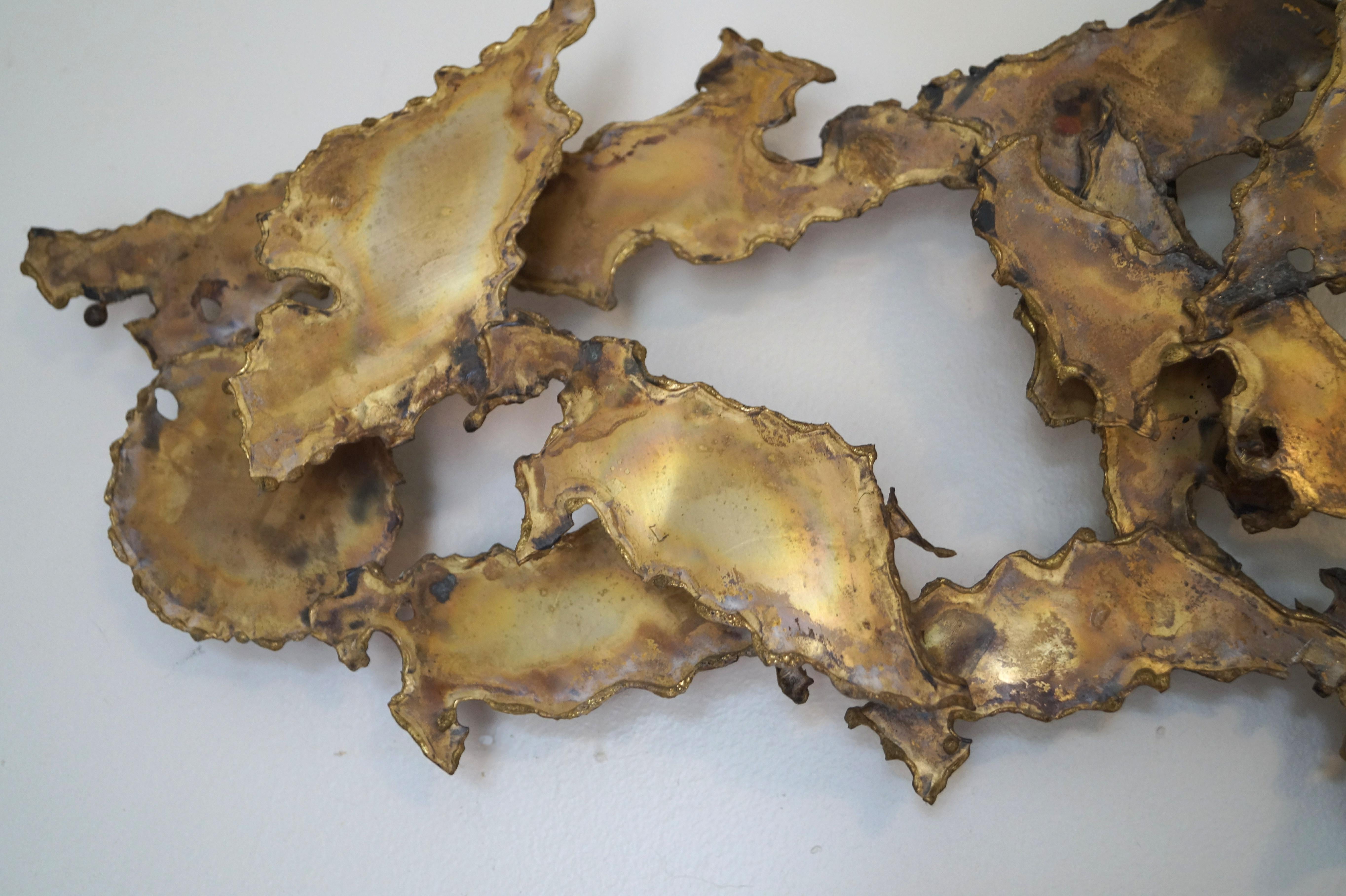 Brutalist Wall Sculpture in the Manner of Curtis C. Jere or Silas Seandel Signed For Sale 1