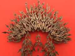 Brutalist Wall Sculpture of Patinated Metal