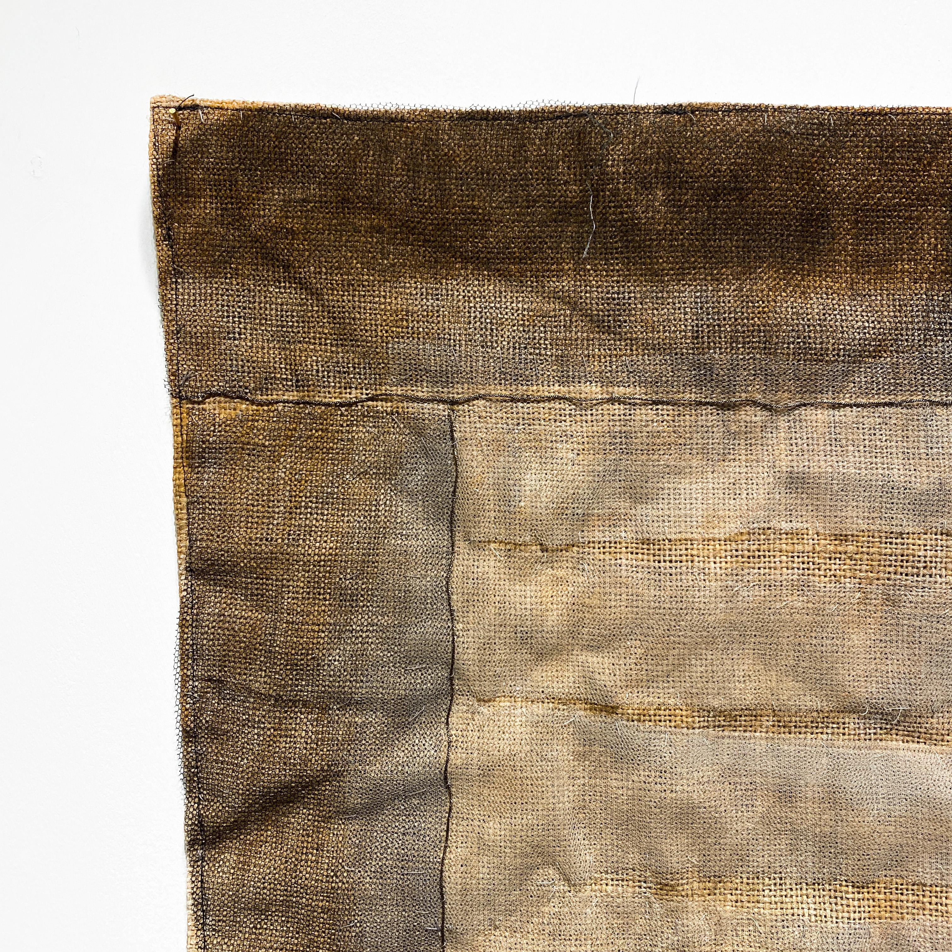 Brutalist Wall Textile in Earth Tones, Dutch 1960s, Signed & Dated For Sale 3