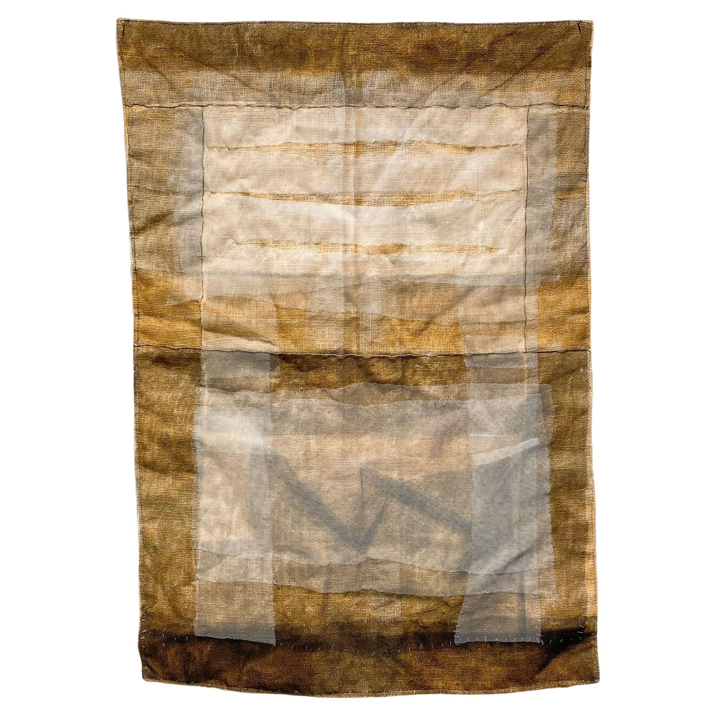 Brutalist Wall Textile in Earth Tones, Dutch 1960s, Signed & Dated