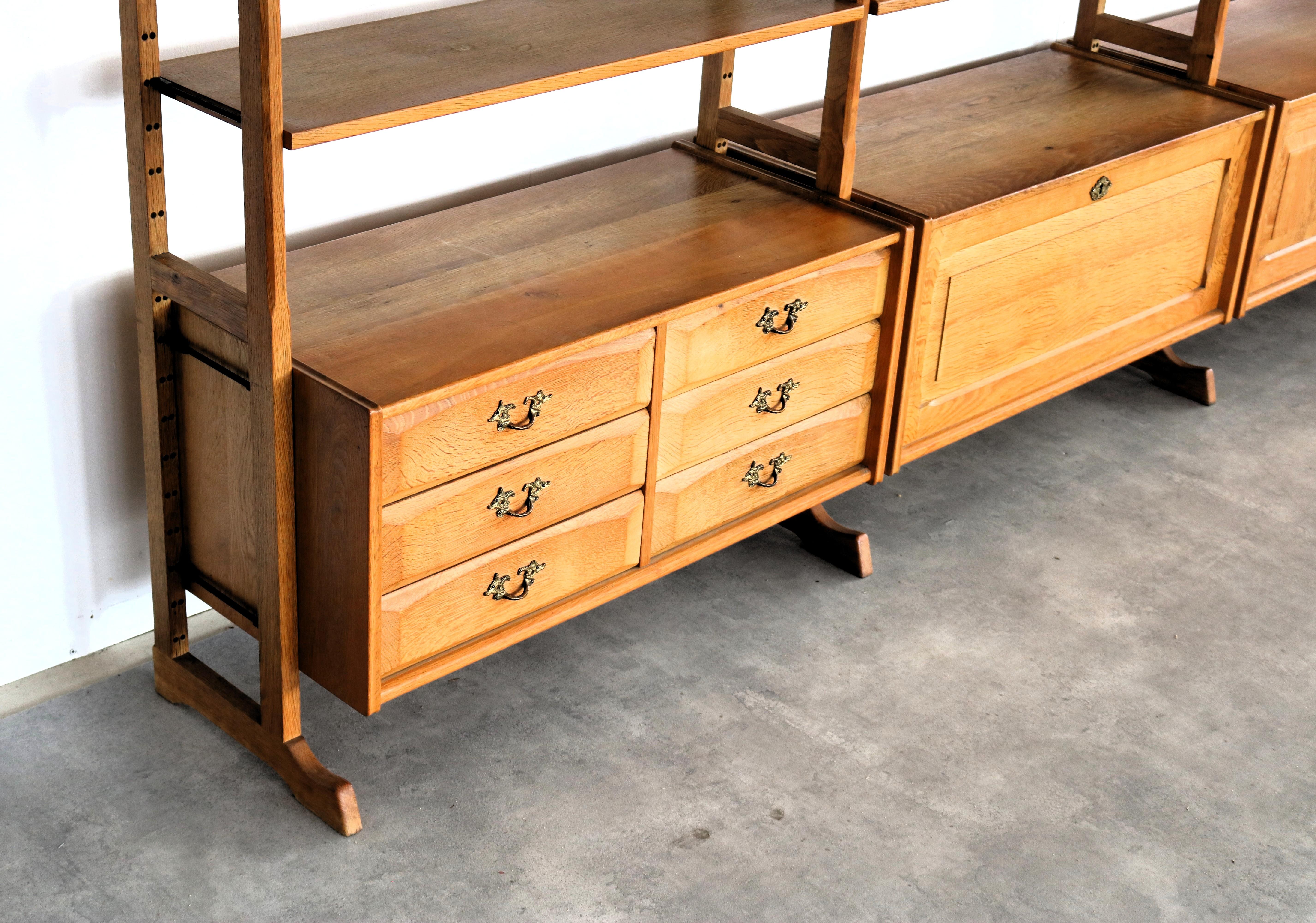 Brass Brutalist wall unit  wall system  1960s  Danish For Sale