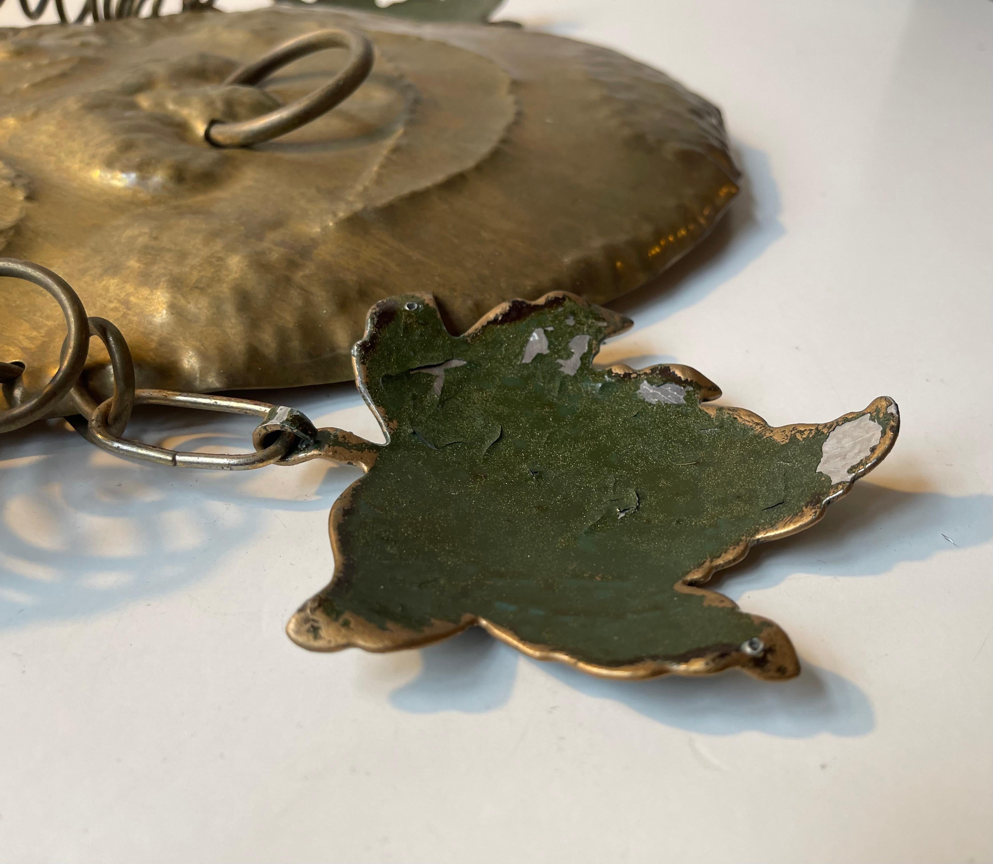 Brutalist Wall Warrior w. Nose & Earrings in Re-purposed Brass For Sale 2