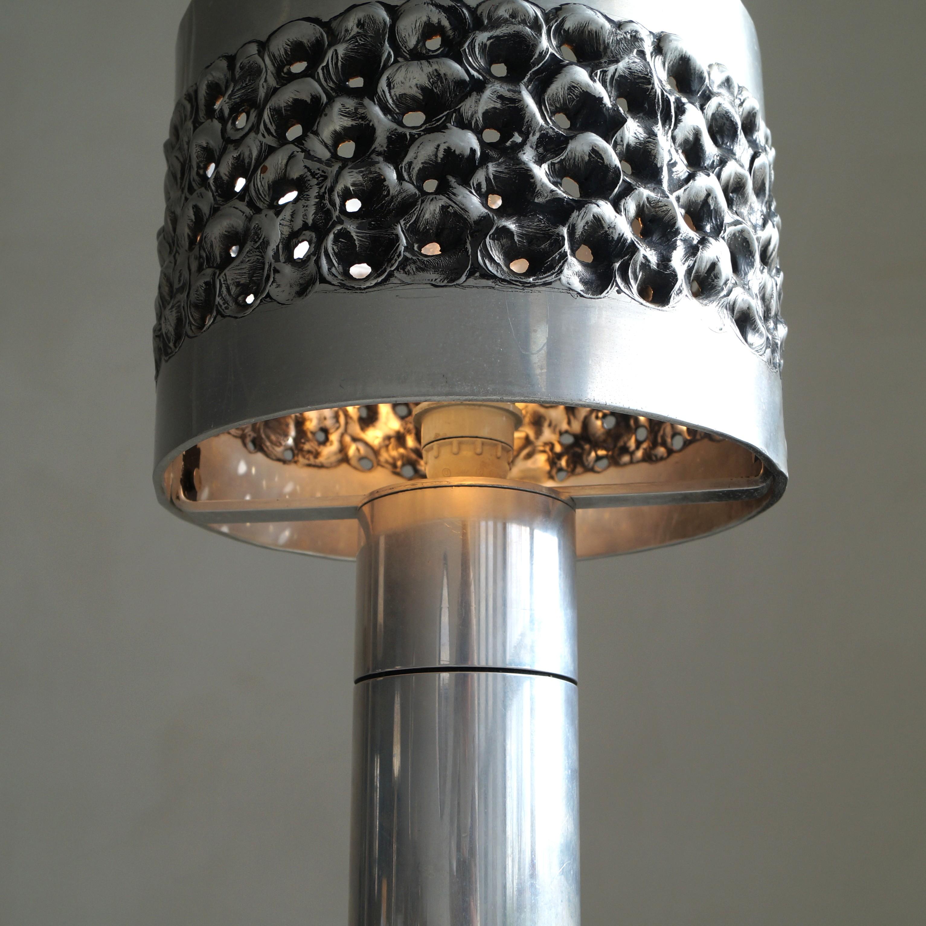 Brutalist welded aluminium table lamp by Willy Luyckx for Aluclair, 1960s 3