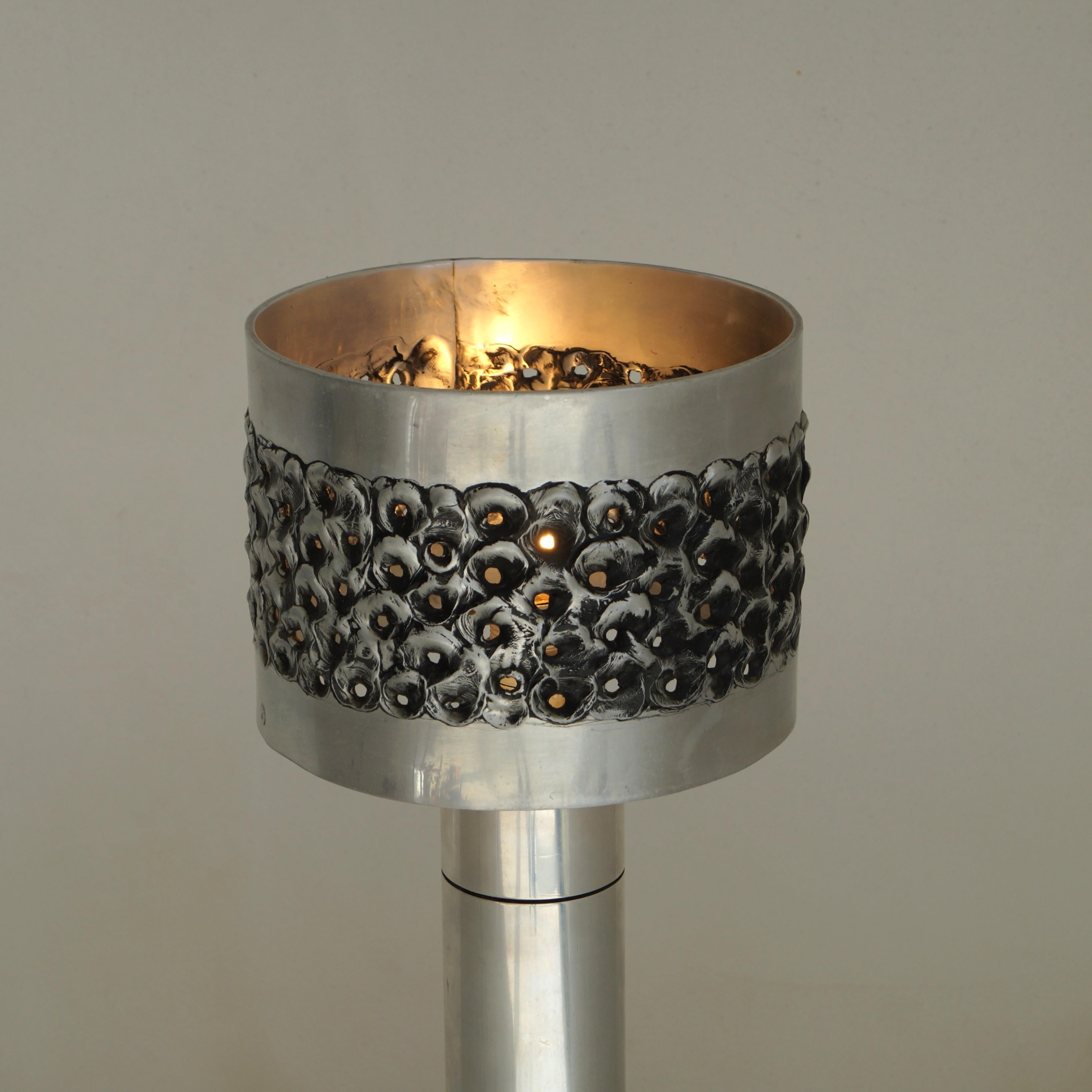 Brutalist welded aluminium table lamp by Willy Luyckx for Aluclair, 1960s 4