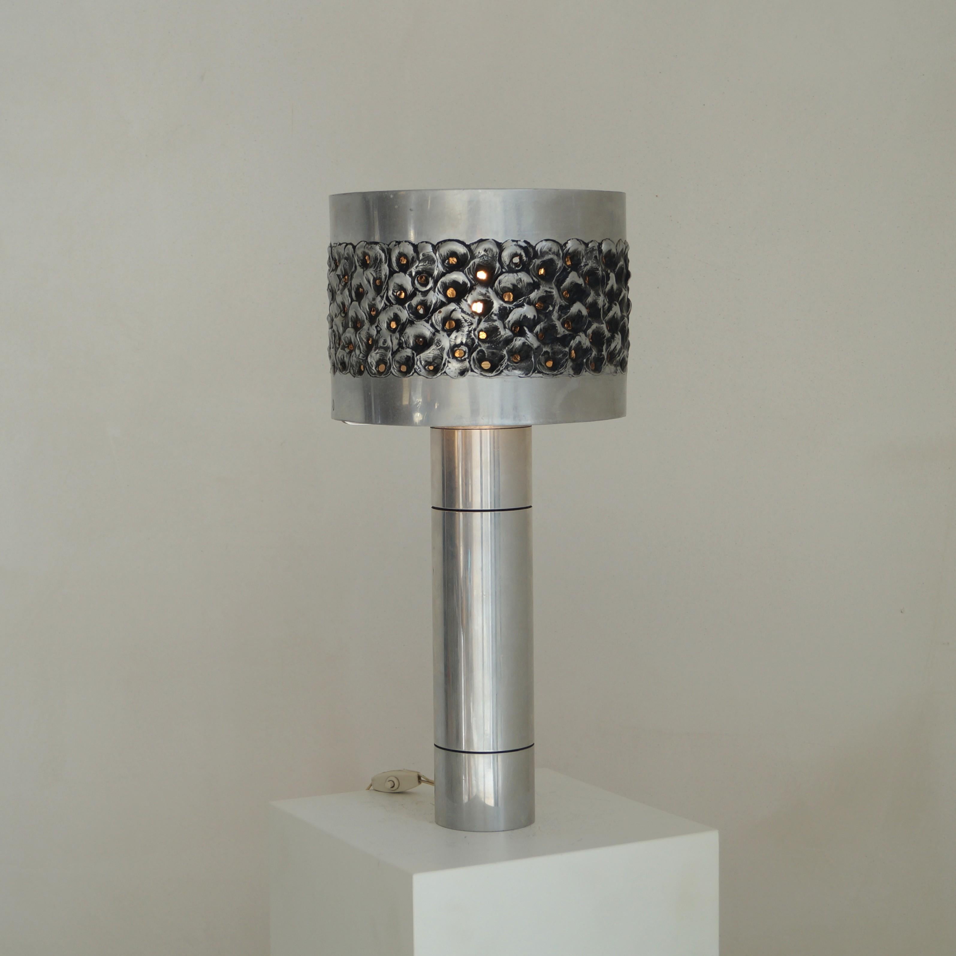 Brutalist welded aluminium table lamp by Willy Luyckx for Aluclair, 1960s 7