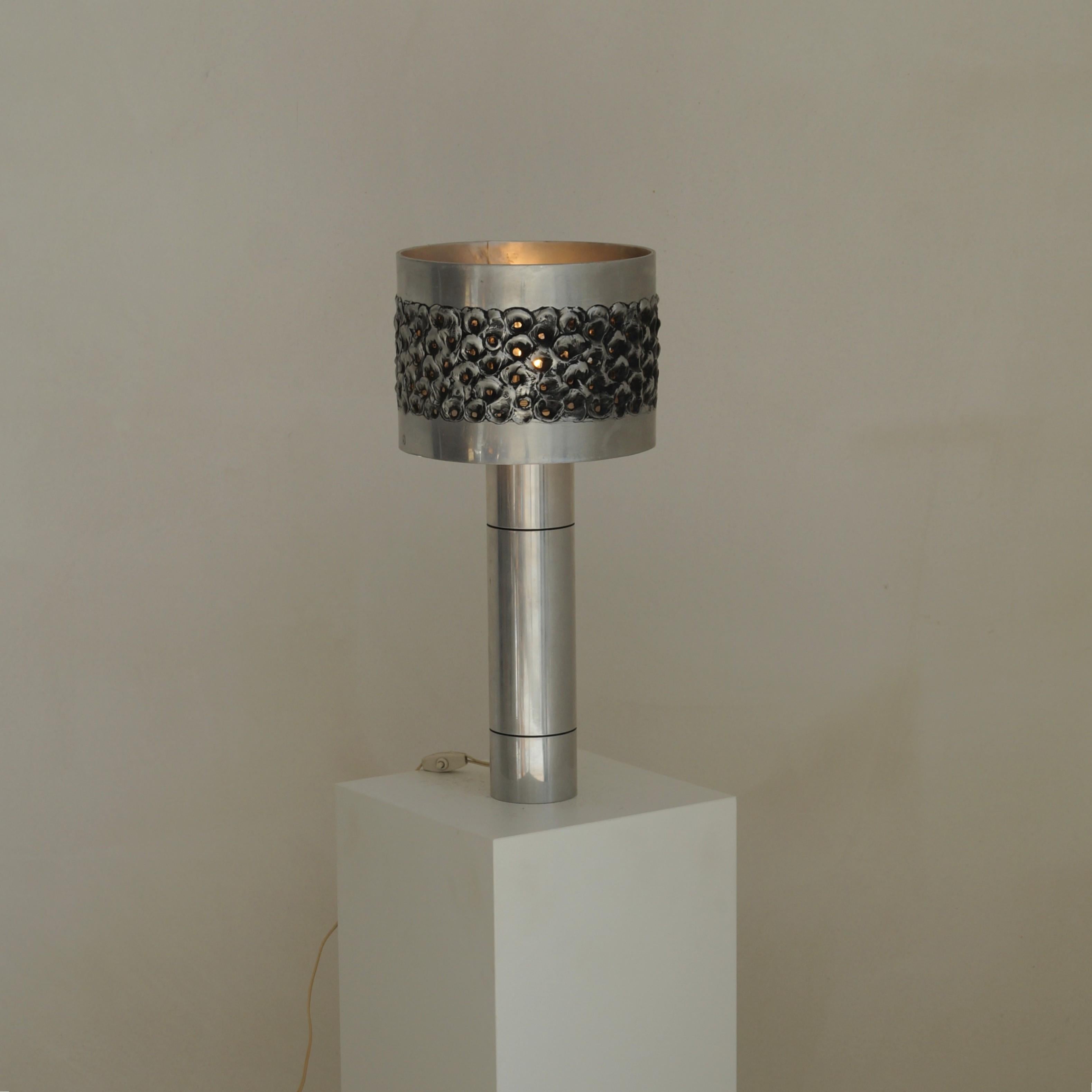 Brutalist welded aluminium table lamp by Willy Luyckx for Aluclair, 1960s 8