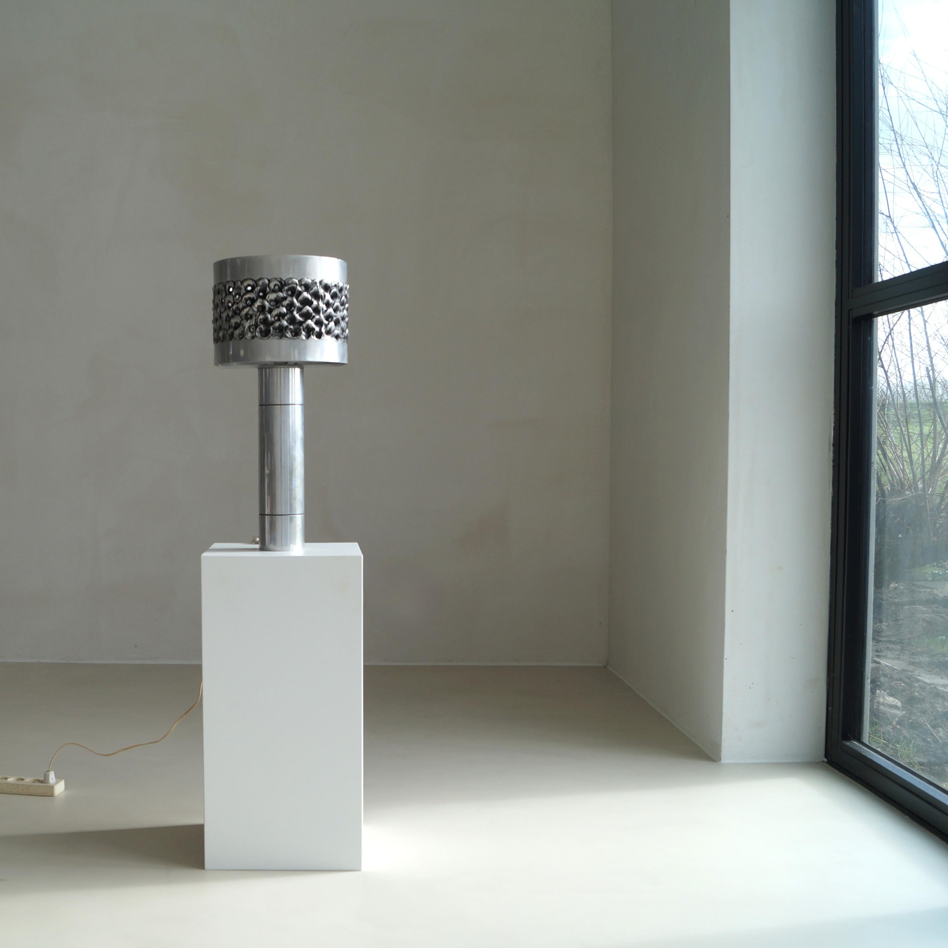 Brutalist welded aluminium table lamp by Willy Luyckx for Aluclair, 1960s 9