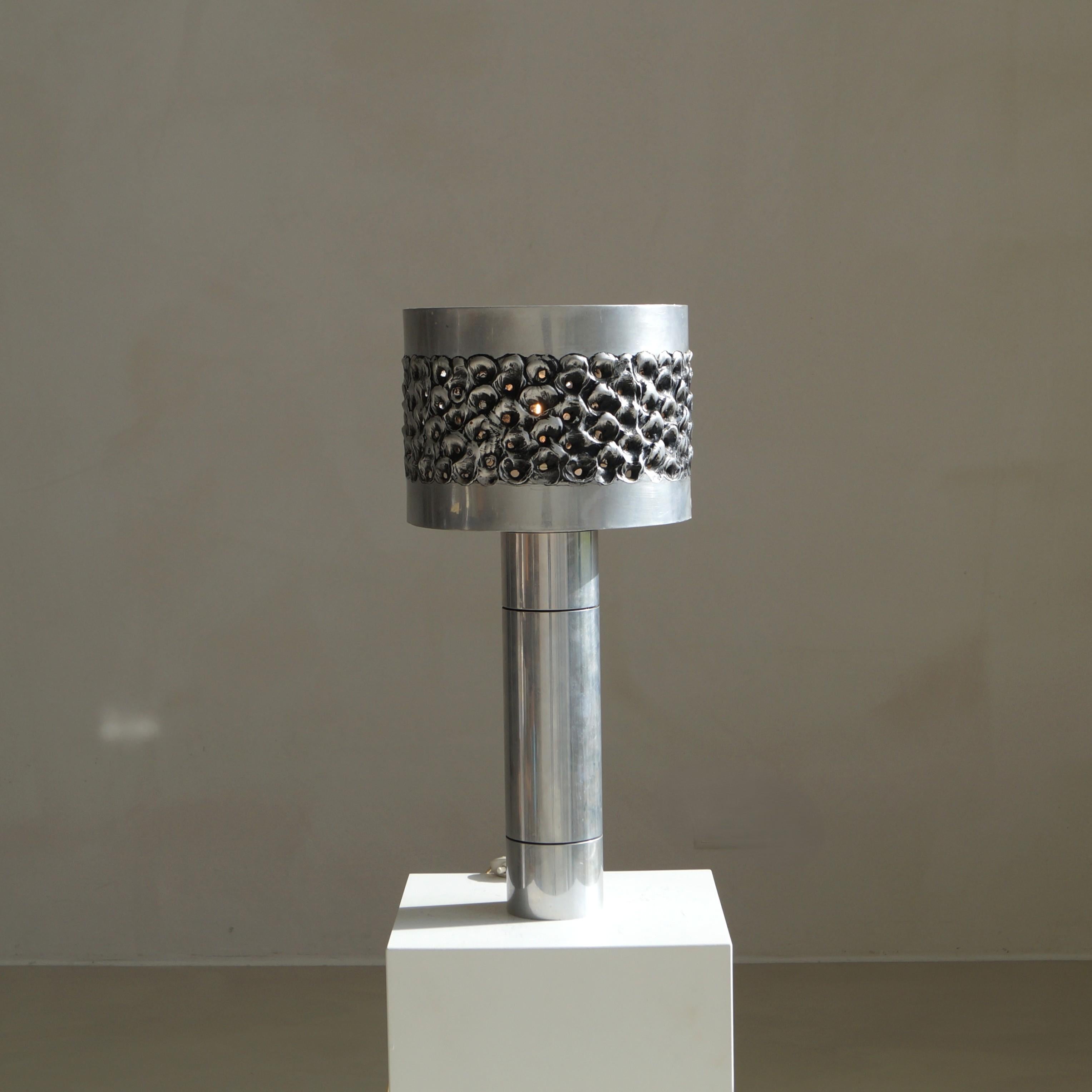 Brutalist welded aluminium table lamp by Willy Luyckx for Aluclair, 1960s 11