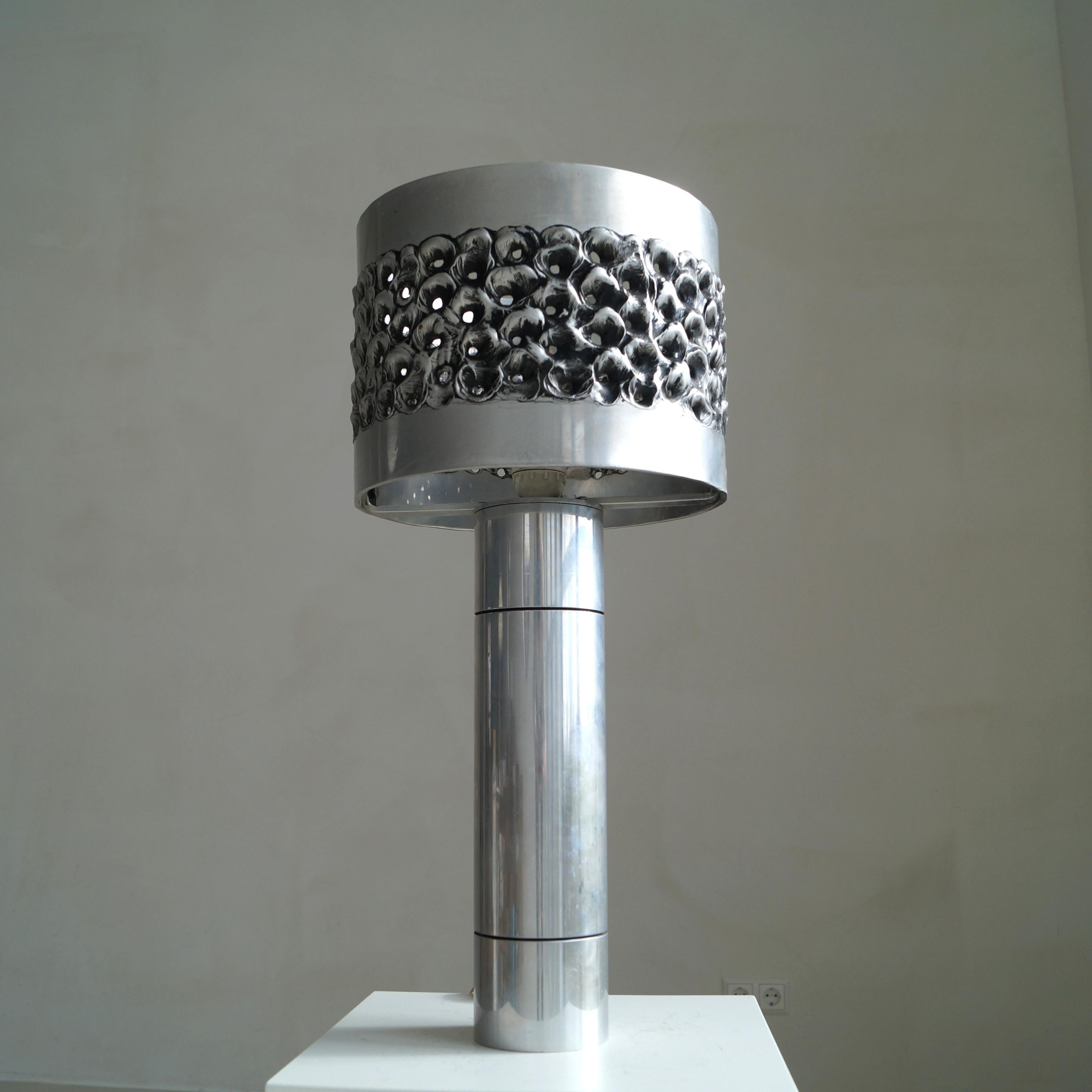 Belgian Brutalist welded aluminium table lamp by Willy Luyckx for Aluclair, 1960s
